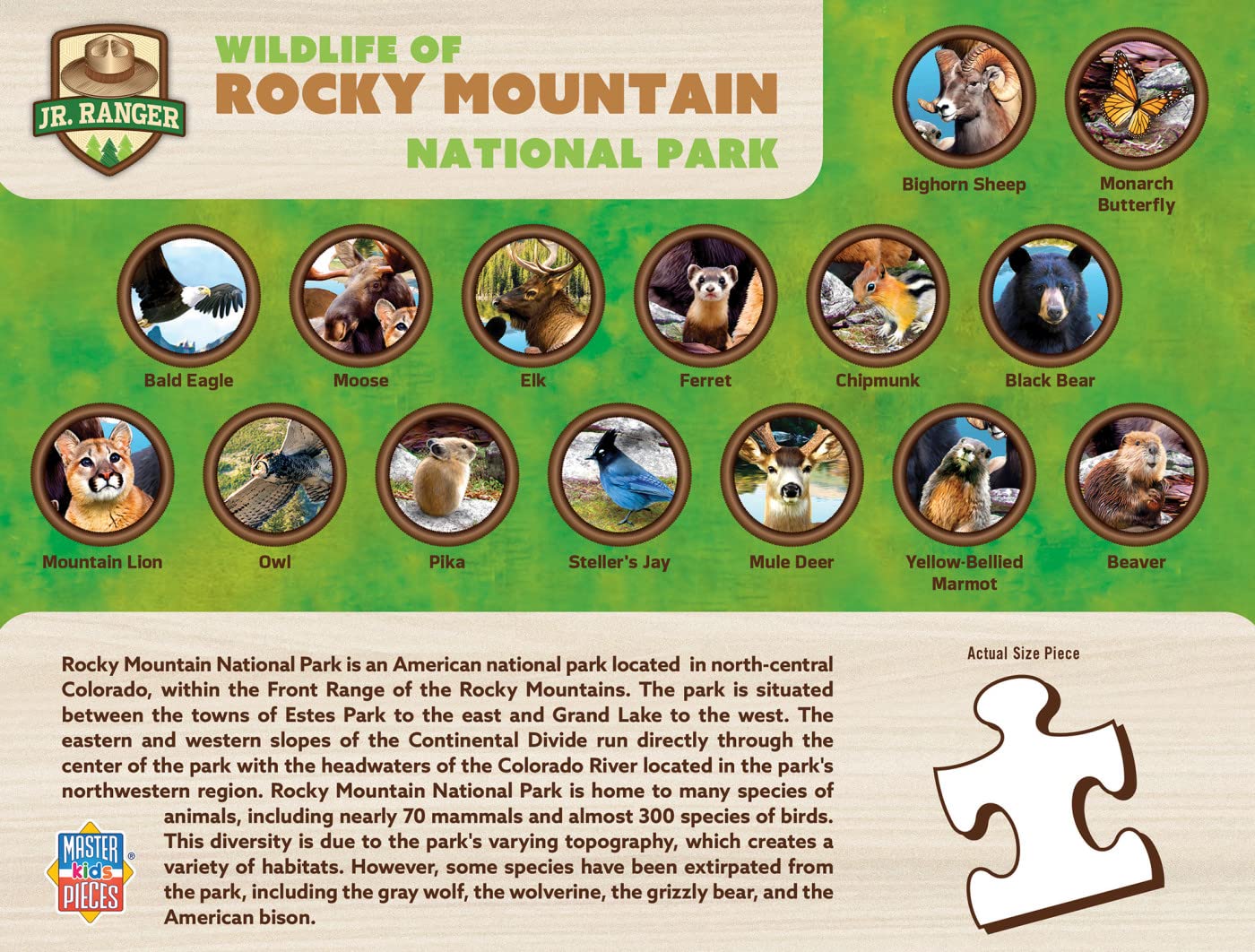 Foto 3 | Rompecabezas Masterpieces Del Parque Nacional De Las Montañas Rocosas, 100 Piezas - Venta Internacional.