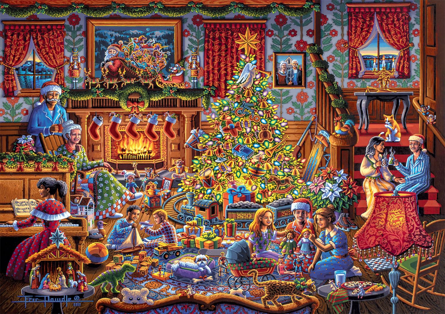 Rompecabezas Buffalo Games Dowdle Christmas Morning, 300 Piezas - Venta Internacional.