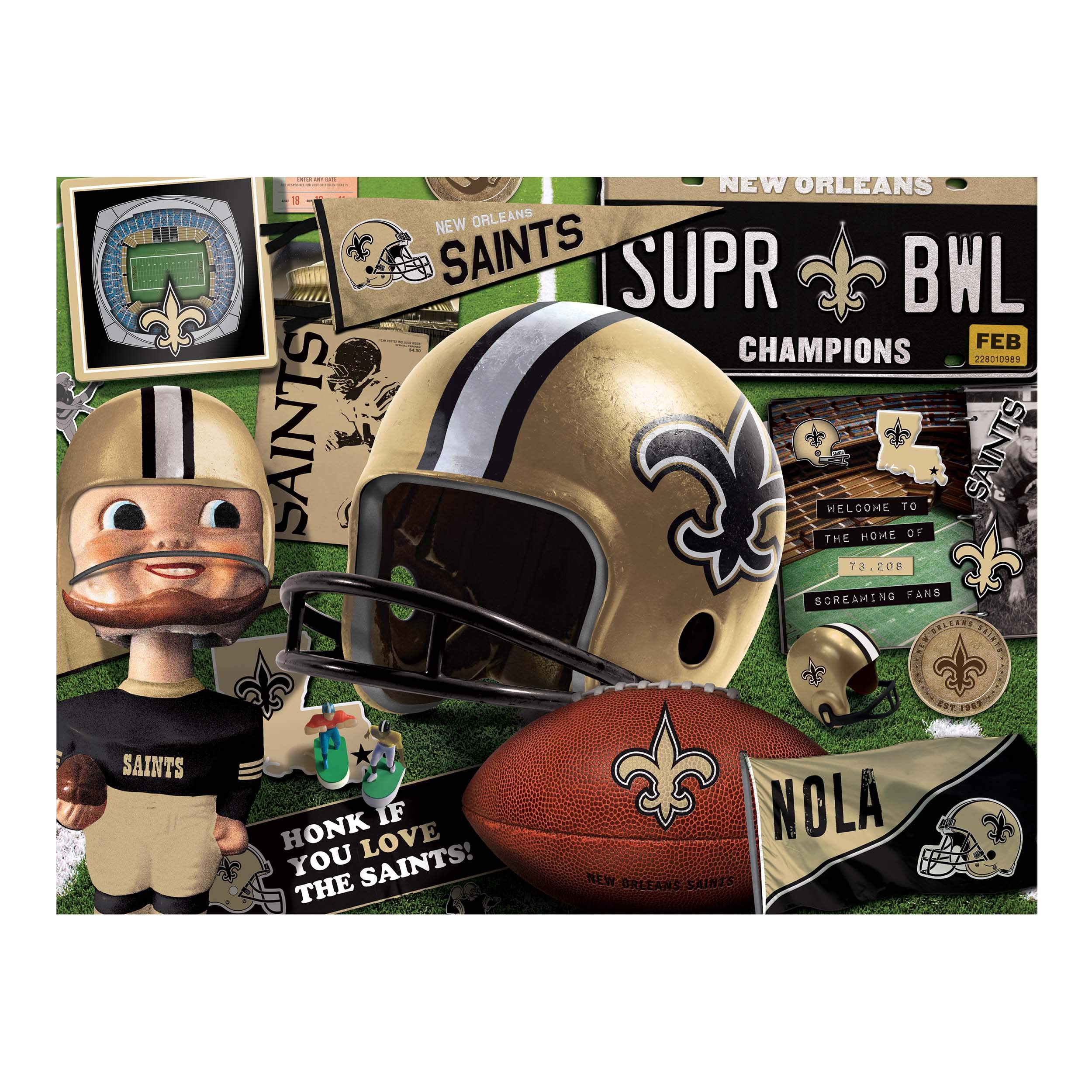 Foto 4 pulgar | Puzzle Youthefan Nfl New Orleans Saints Retro De 500 Piezas - Venta Internacional.