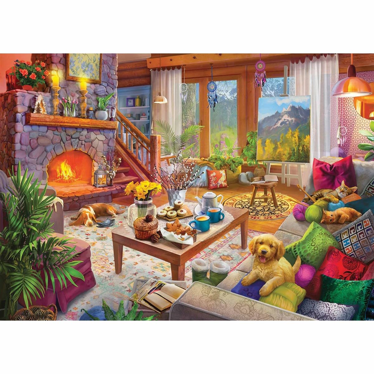 Foto 4 pulgar | Rompecabezas Ravensburger Cozy Cabin 1000 Piezas - Venta Internacional.