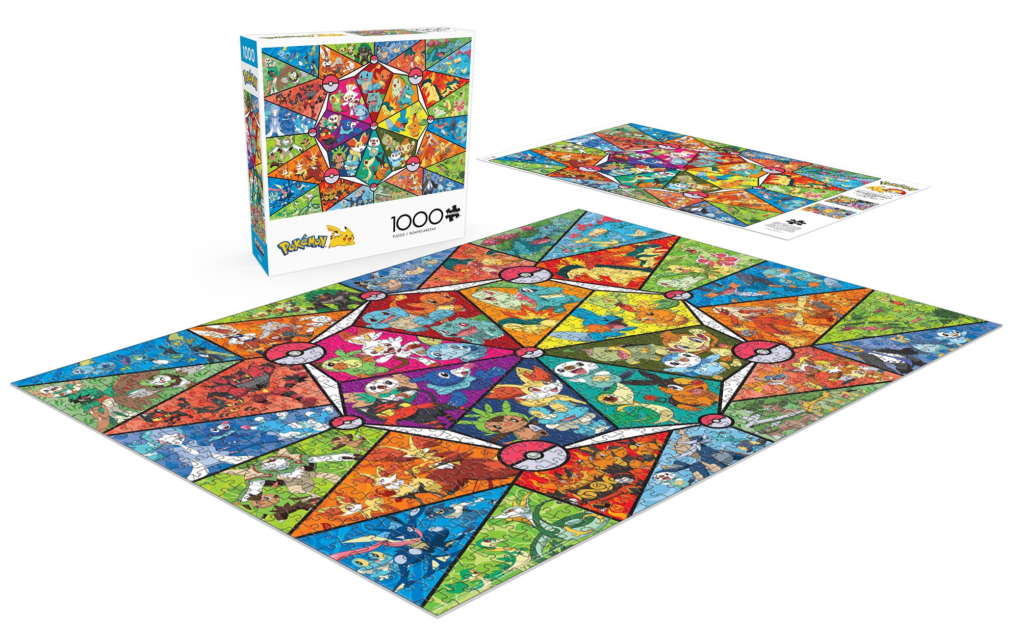 Foto 4 | Rompecabezas Buffalo Games Pokémon Stained Glass 1000 Piezas - Venta Internacional.