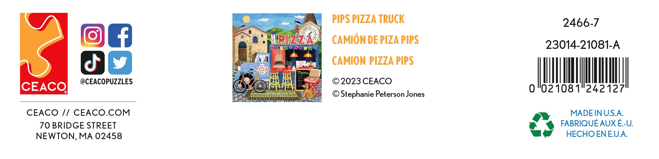 Foto 8 pulgar | Rompecabezas Ceaco Food Trucks Pip's Pizza Truck 500 Piezas - Venta Internacional.