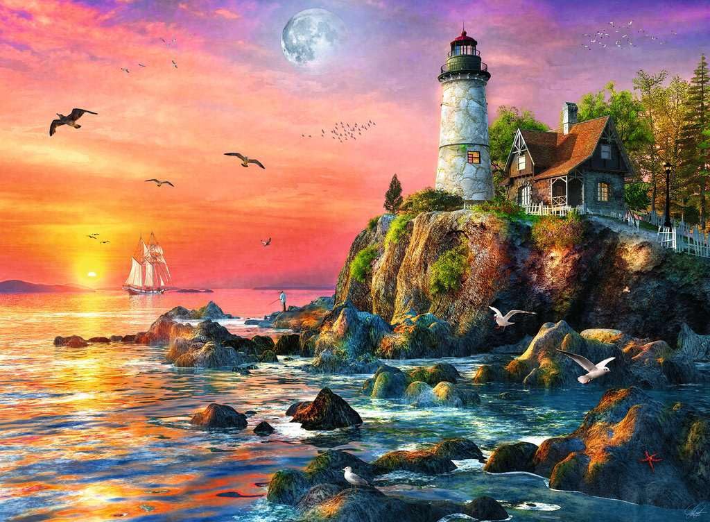 Foto 3 pulgar | Rompecabezas Faro De Ravensburger Al Atardecer, 500 Piezas - Venta Internacional.