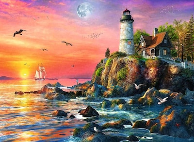 Foto 2 | Rompecabezas Faro De Ravensburger Al Atardecer, 500 Piezas - Venta Internacional.