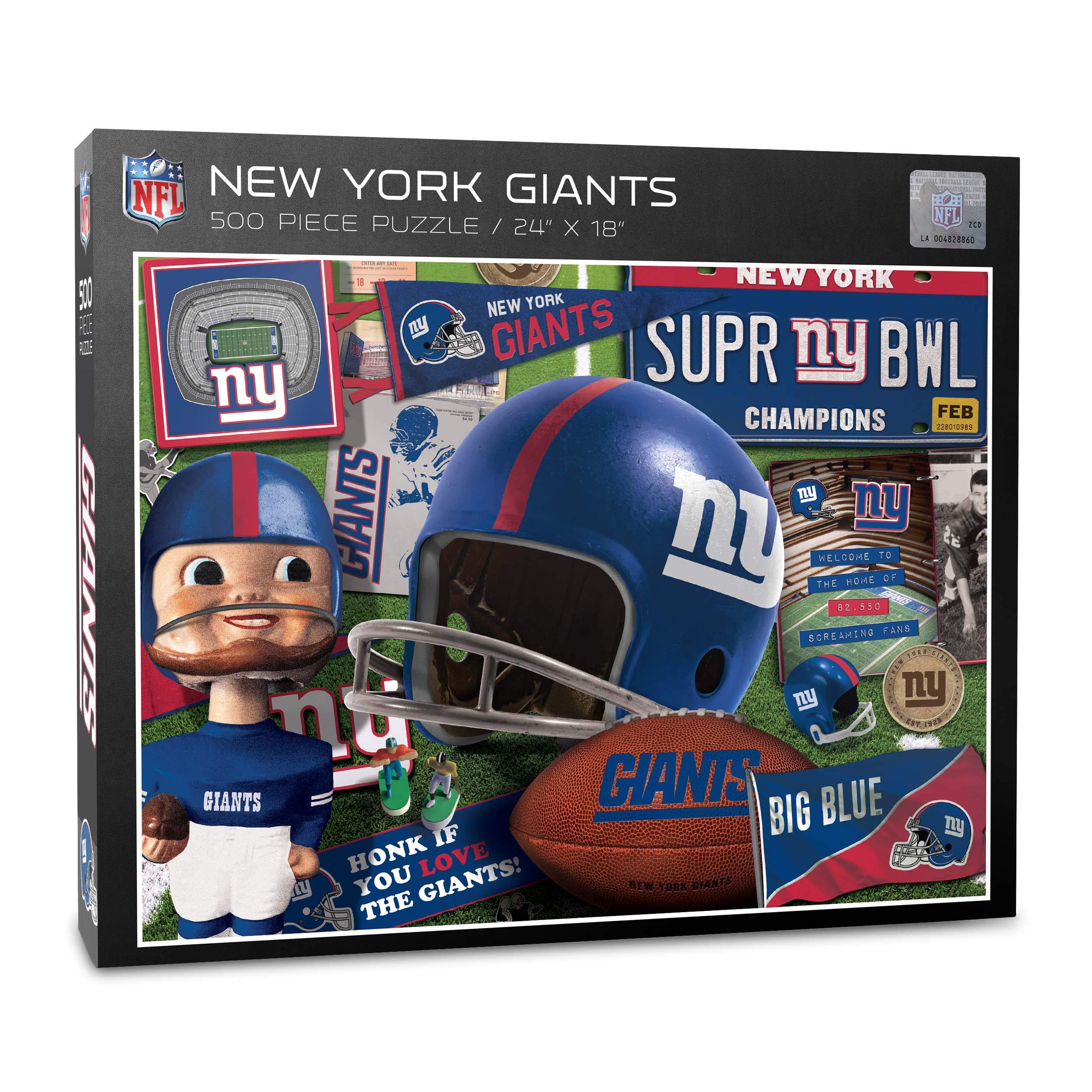 Foto 2 pulgar | Puzzle Youthefan Nfl New York Giants, Serie Retro, 500 Piezas - Venta Internacional.