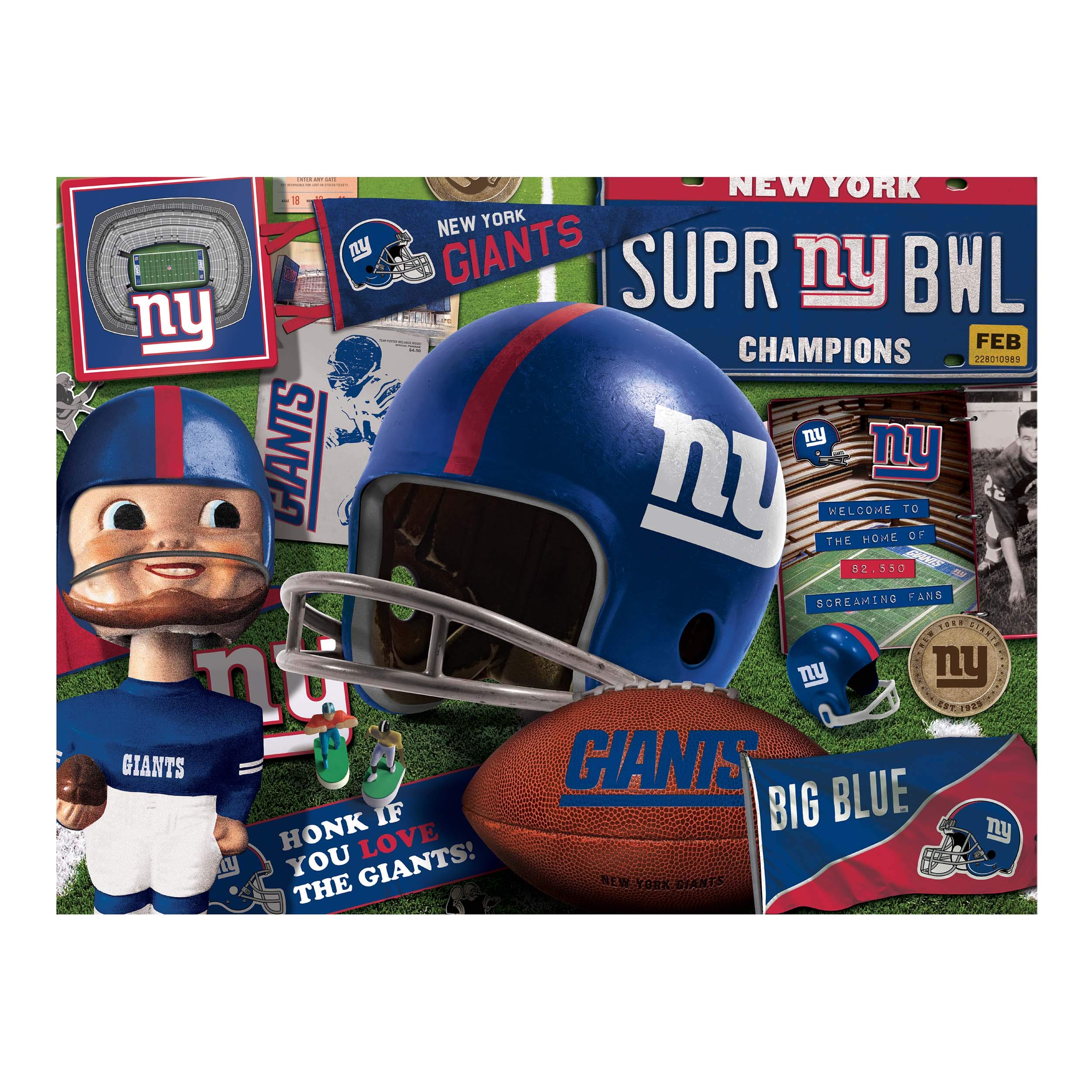 Foto 4 pulgar | Puzzle Youthefan Nfl New York Giants, Serie Retro, 500 Piezas - Venta Internacional.