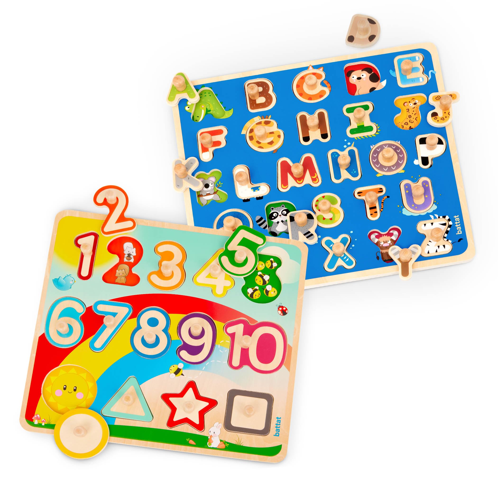 Rompecabezas De Madera Con Alfabeto Y Números Battat Puzzle N' Learn - Venta Internacional.