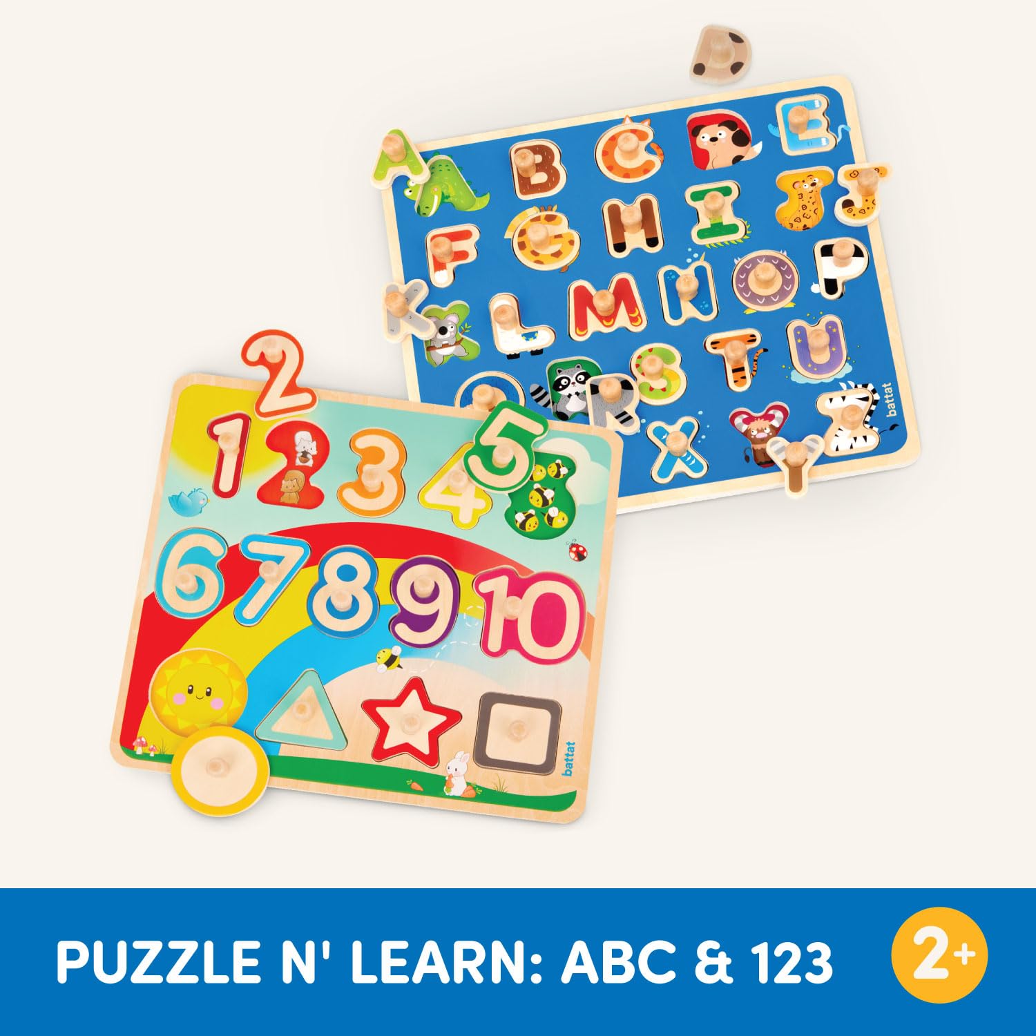 Foto 2 | Rompecabezas De Madera Con Alfabeto Y Números Battat Puzzle N' Learn - Venta Internacional.