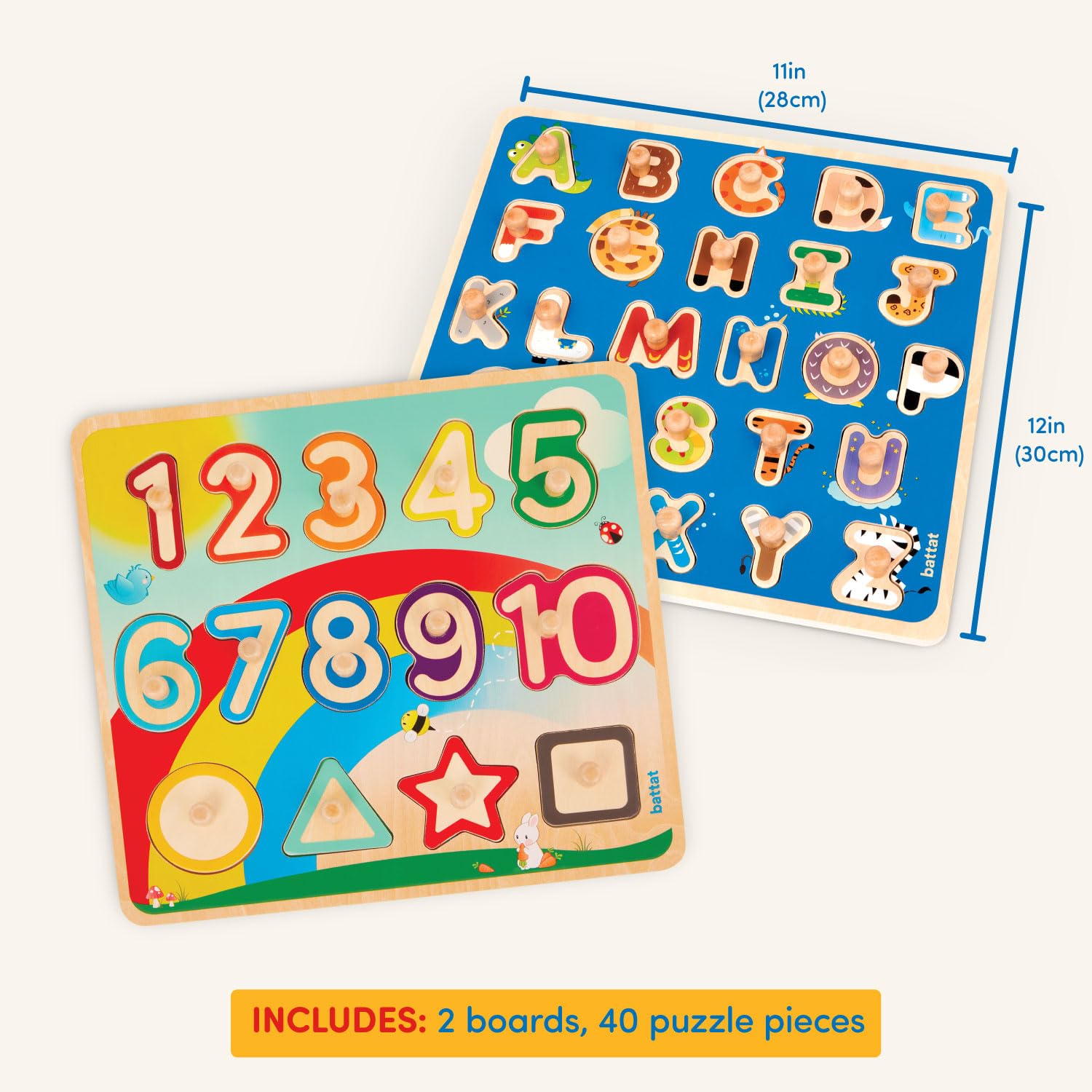 Foto 5 | Rompecabezas De Madera Con Alfabeto Y Números Battat Puzzle N' Learn - Venta Internacional.