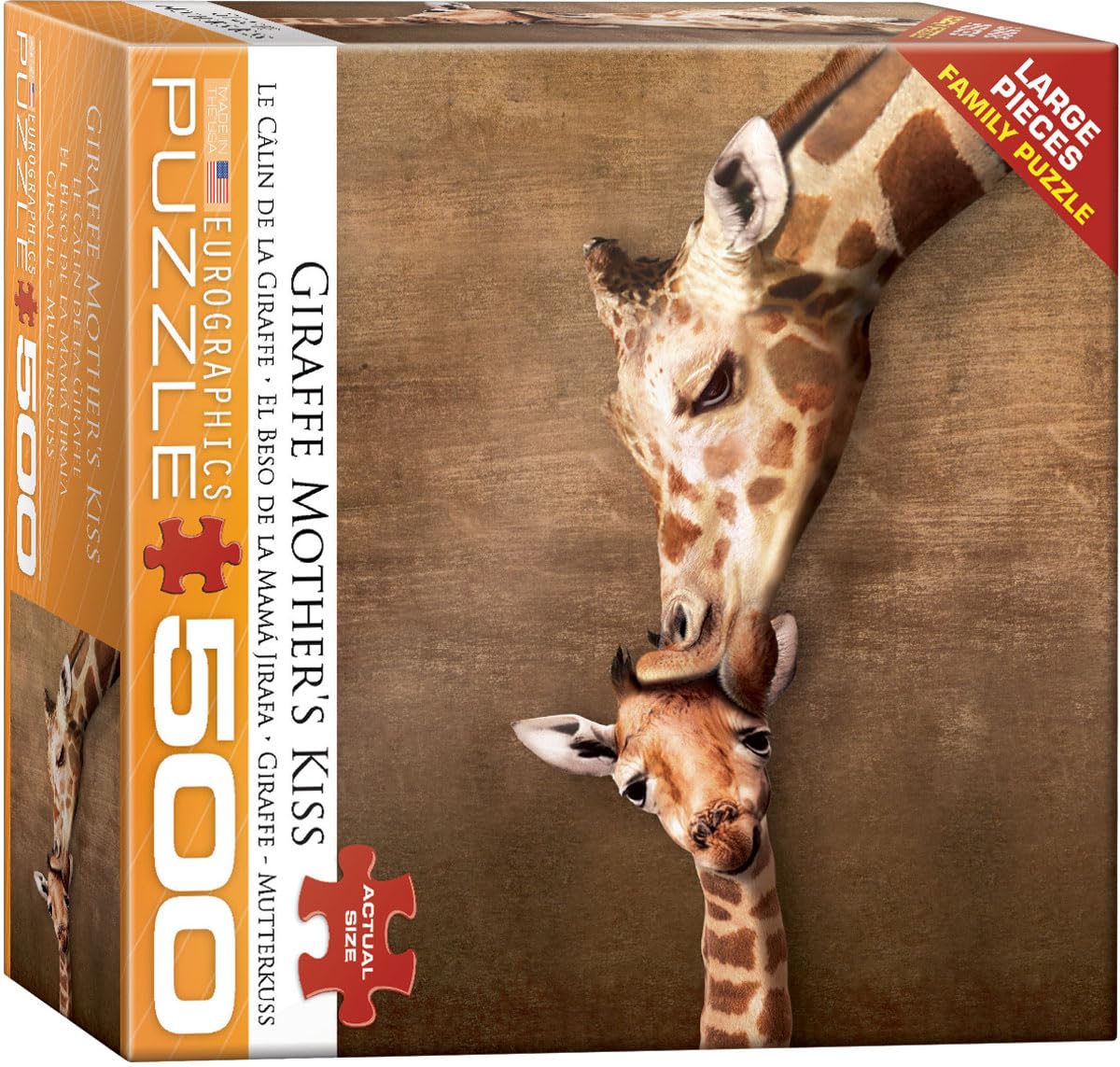 Foto 1 | Puzzle Eurographics Jiraffe Mother's Kiss, 500 Piezas - Venta Internacional.