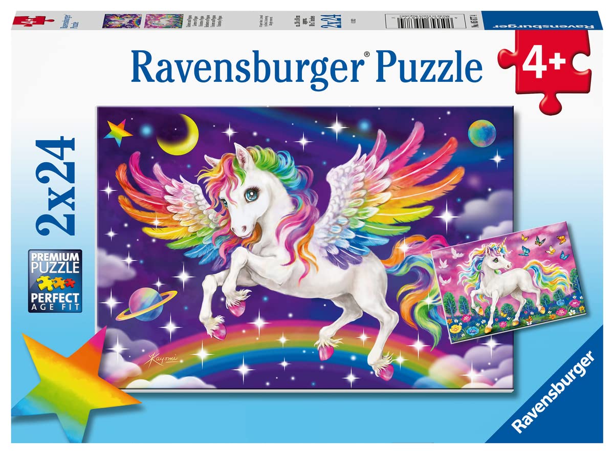 Foto 2 pulgar | Juego De Rompecabezas Ravensburger Unicorn Pegasus 2x24 Piezas - Venta Internacional.