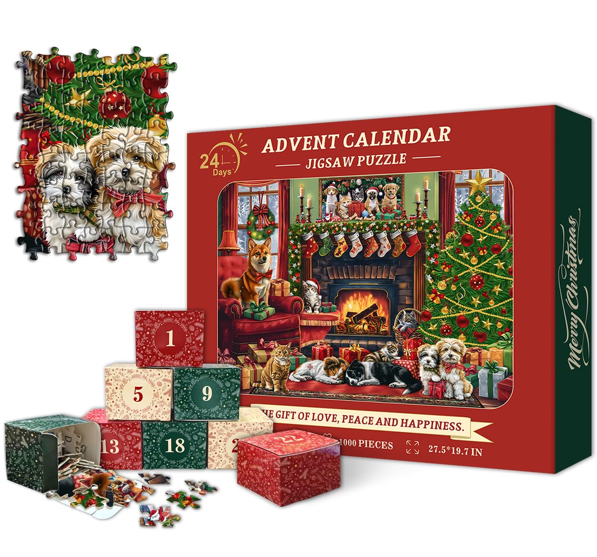 Calendario De Adviento Con Forma De Rompecabezas Navideño Pickforu 2024 Para Adultos - Venta Internacional.