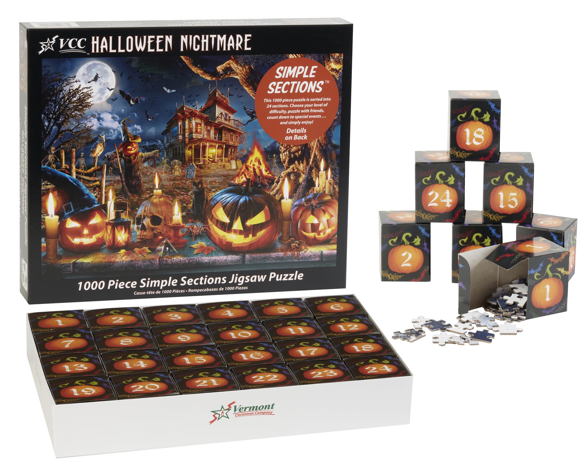 Rompecabezas Vermont Christmas Company Halloween 1000 Piezas - Venta Internacional.