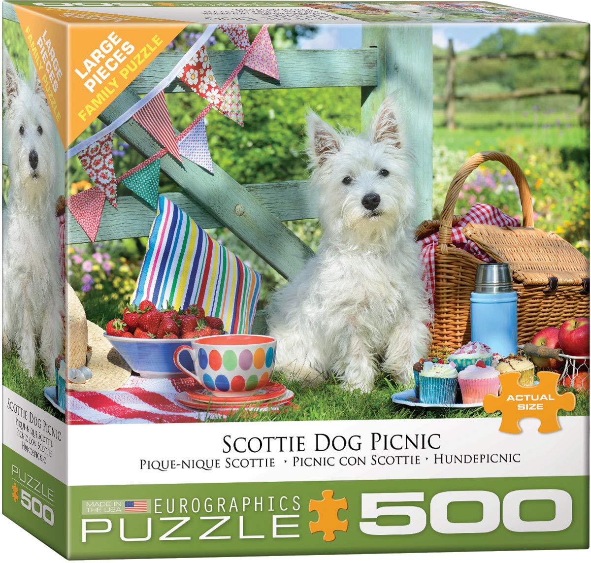 Puzzle Eurographics Scottie Dog Picnic De 500 Piezas - Venta Internacional.