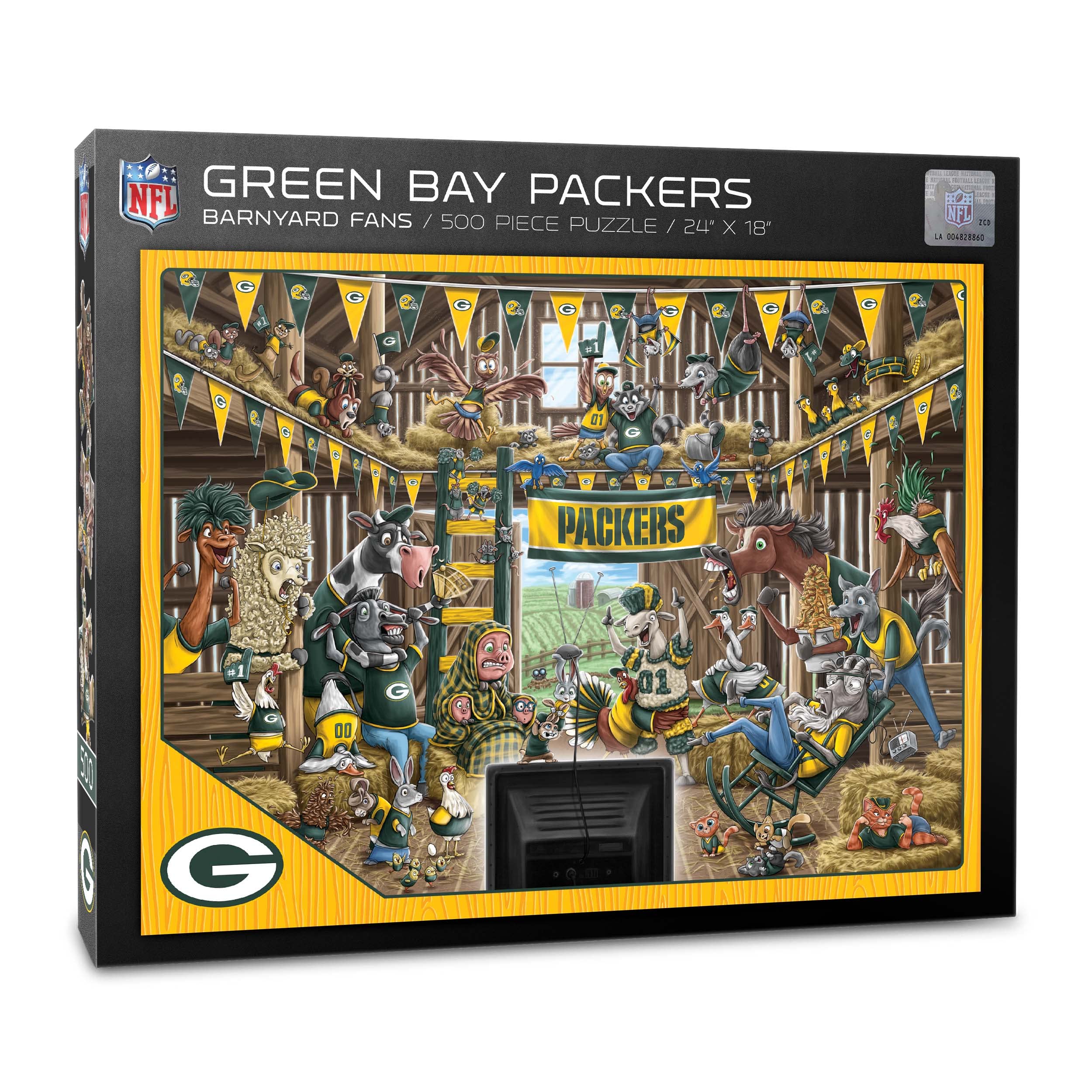 Ventiladores Puzzle Youthefan Nfl Green Bay Packers Barnyard, 500 Unidades - Venta Internacional.