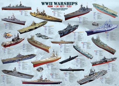 Foto 2 | Puzzle Eurographics De 500 Buques De Guerra De La Segunda Guerra Mundial - Venta Internacional.