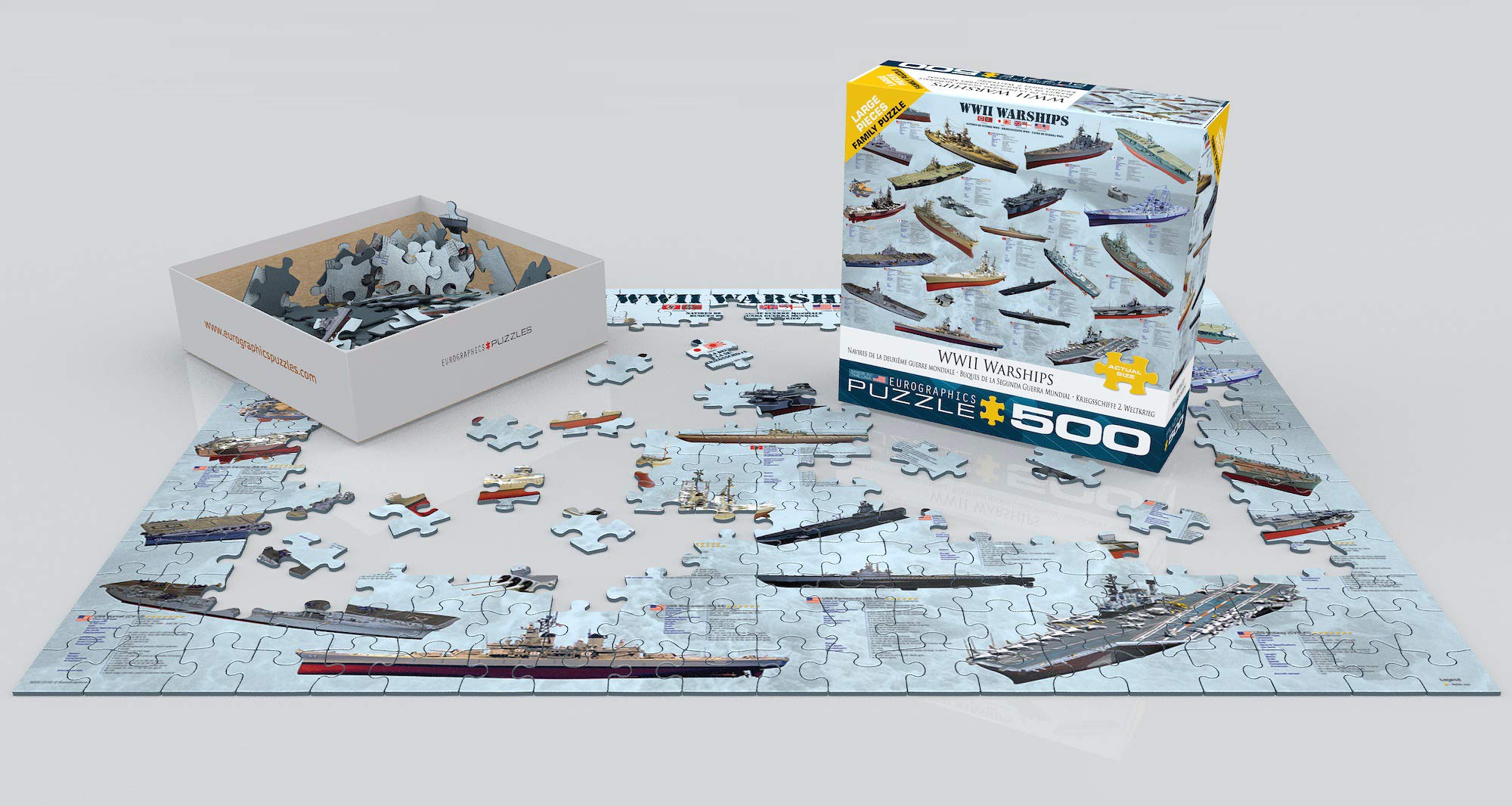 Foto 4 pulgar | Puzzle Eurographics De 500 Buques De Guerra De La Segunda Guerra Mundial - Venta Internacional.