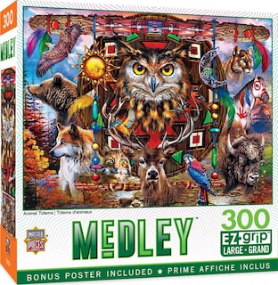 Foto 1 | Rompecabezas Masterpieces Tótems de Animales 300 Piezas - Venta Internacional