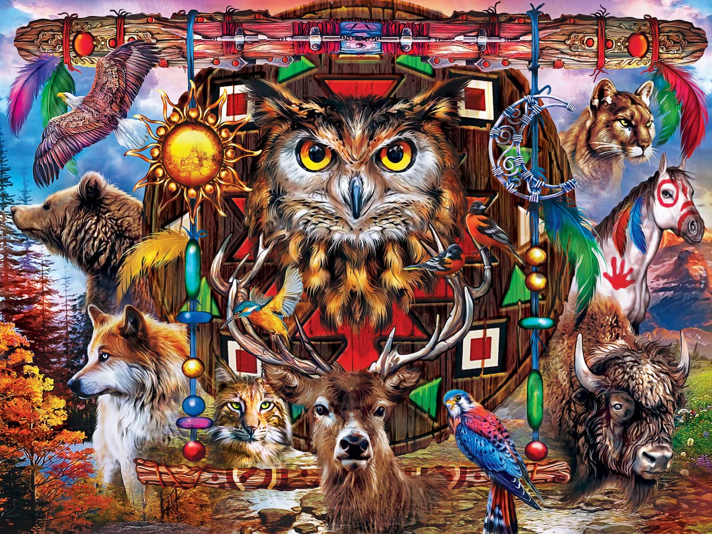 Foto 3 pulgar | Rompecabezas Masterpieces Tótems de Animales 300 Piezas - Venta Internacional