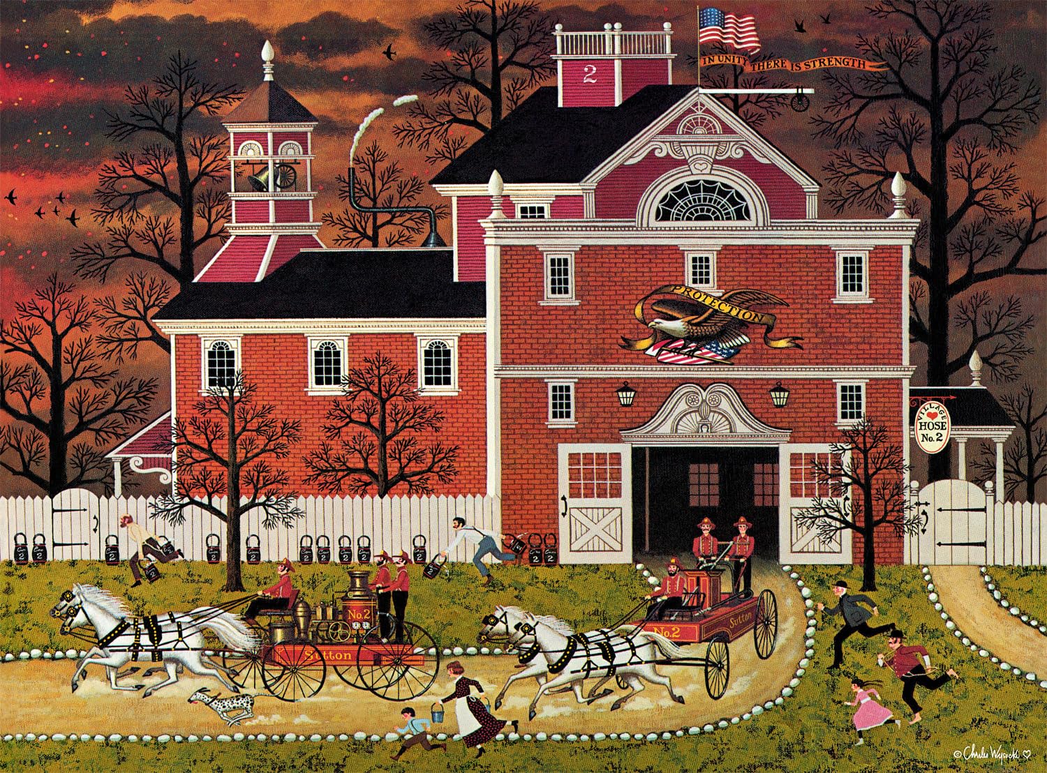 Rompecabezas Buffalo Games Charles Wysocki Fire 1000 Piezas - Venta Internacional.