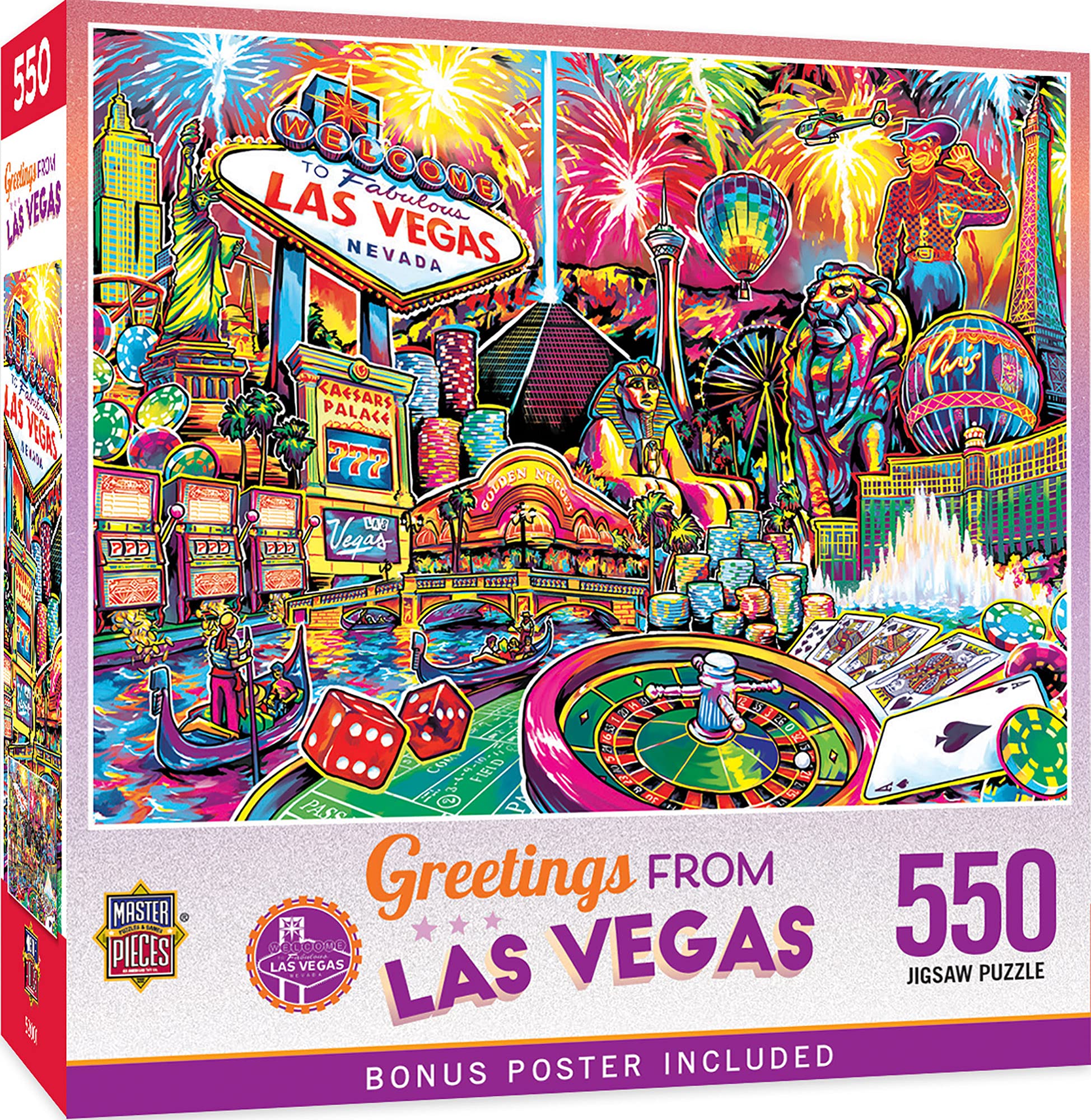 Rompecabezas MasterPieces Saludos Desde Las Vegas 550 Piezas - Venta Internacional