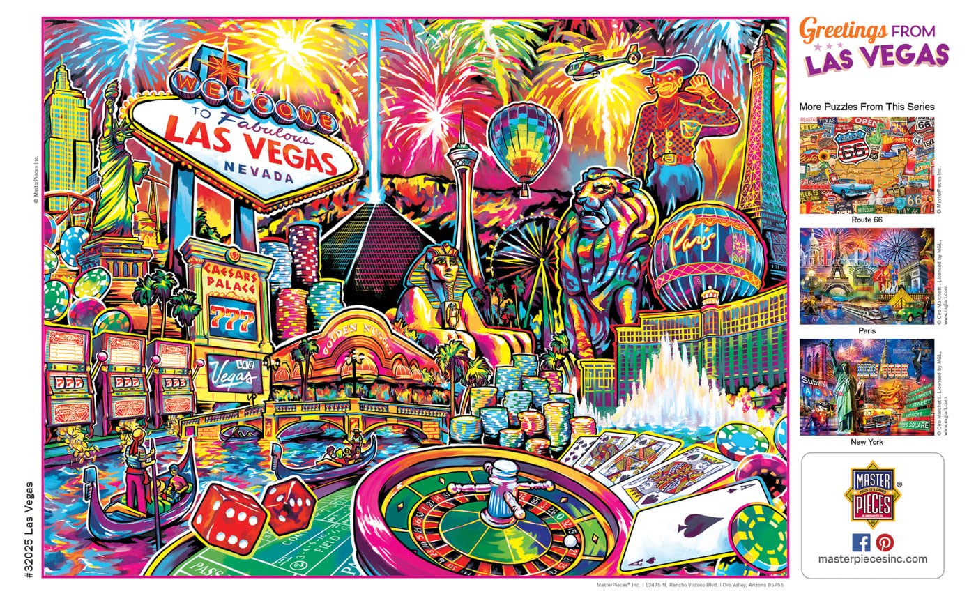 Foto 5 pulgar | Rompecabezas MasterPieces Saludos Desde Las Vegas 550 Piezas - Venta Internacional