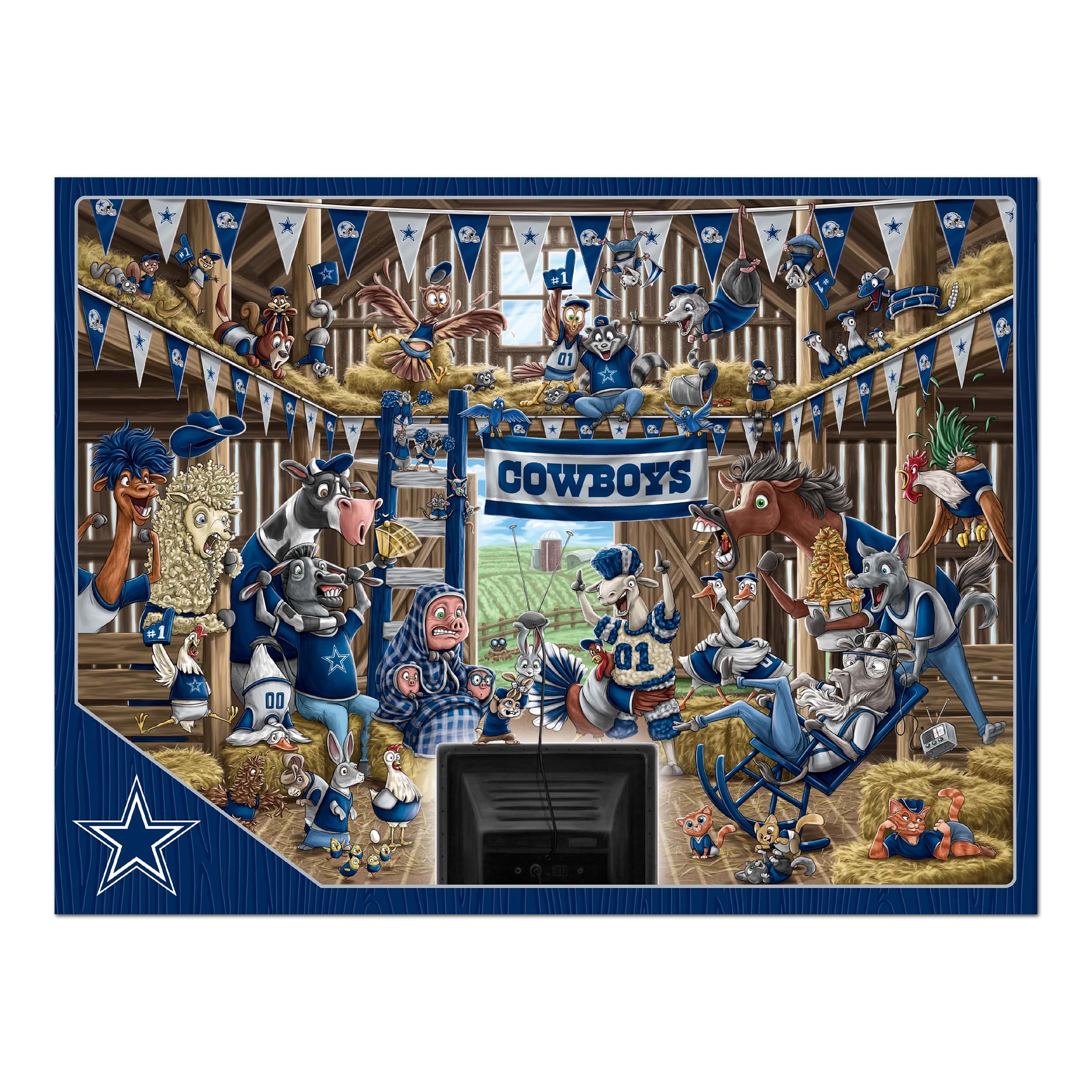 Foto 4 pulgar | Puzzle Youthefan Nfl Dallas Cowboys Barnyard Fans, 500 Unidades - Venta Internacional.