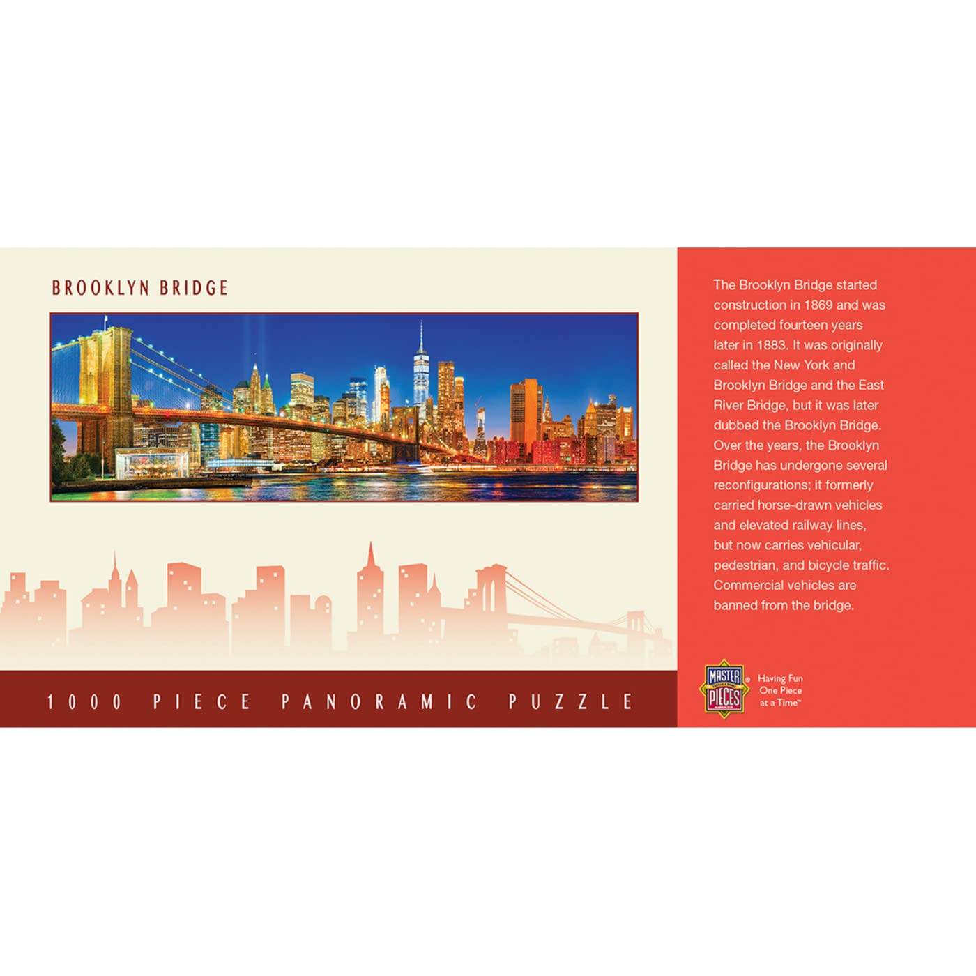 Foto 4 pulgar | Rompecabezas Masterpieces Brooklyn Bridge Nyc 1000 Piezas - Venta Internacional.