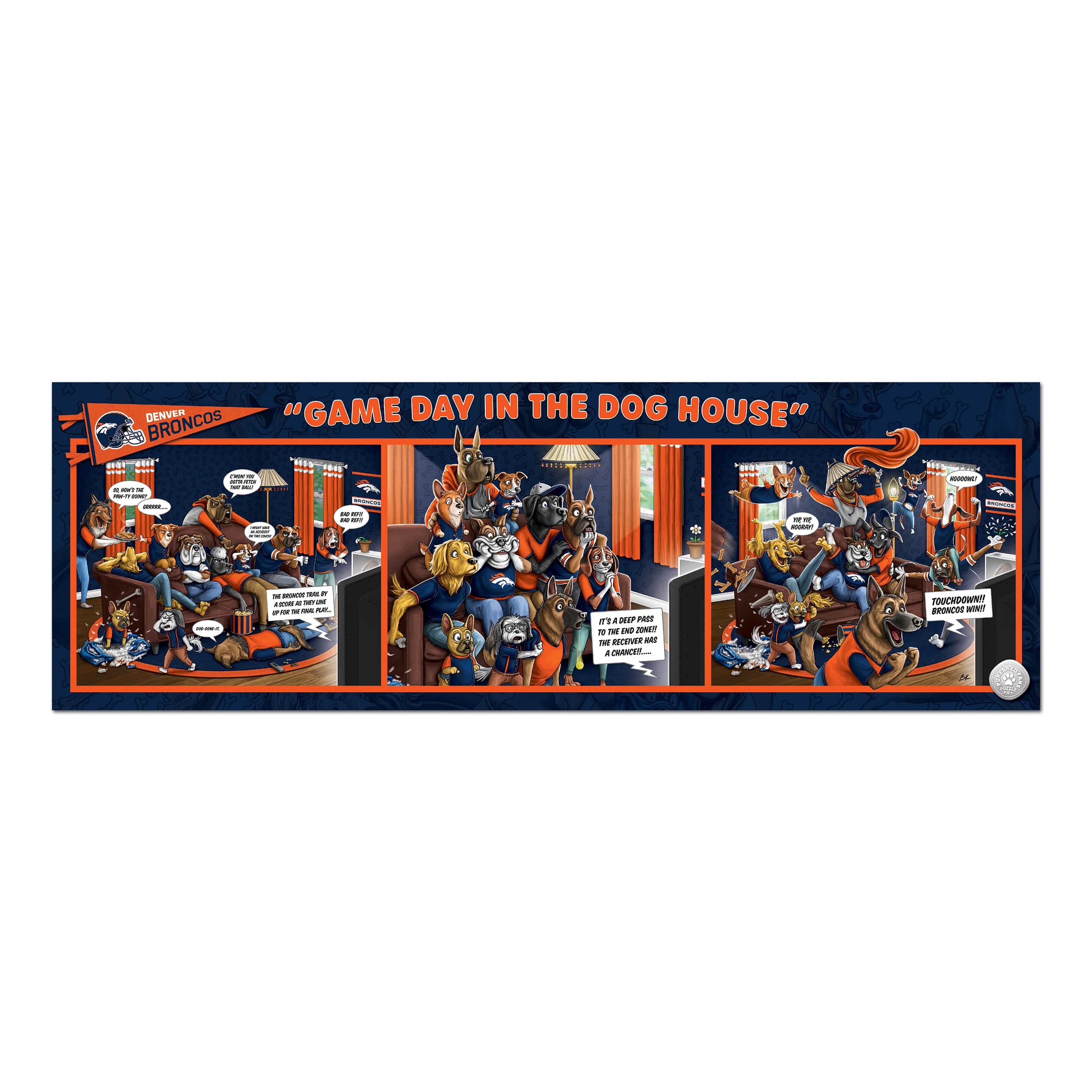 Foto 3 pulgar | Rompecabezas YouTheFan NFL Denver Broncos Game Day en The Dog House de 1000 Piezas