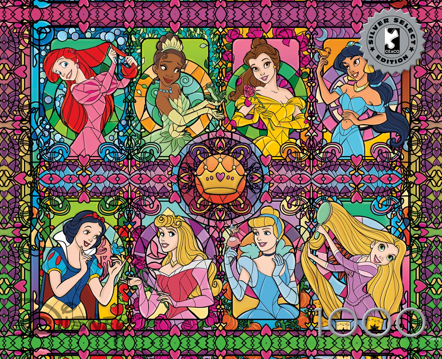 Foto 2 | Rompecabezas Ceaco Silver Select Disney Stained Glass 1000p - Venta Internacional.