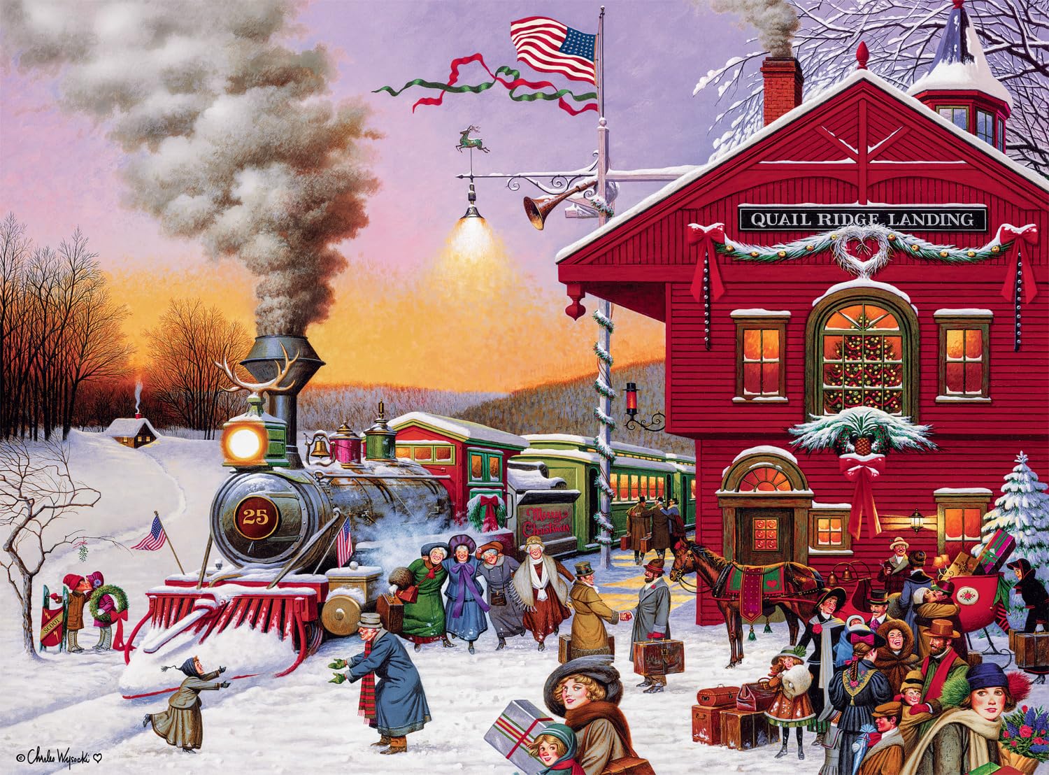 Foto 2 pulgar | Rompecabezas Buffalo Games Charles Wysocki Whistle Stop - Venta Internacional.