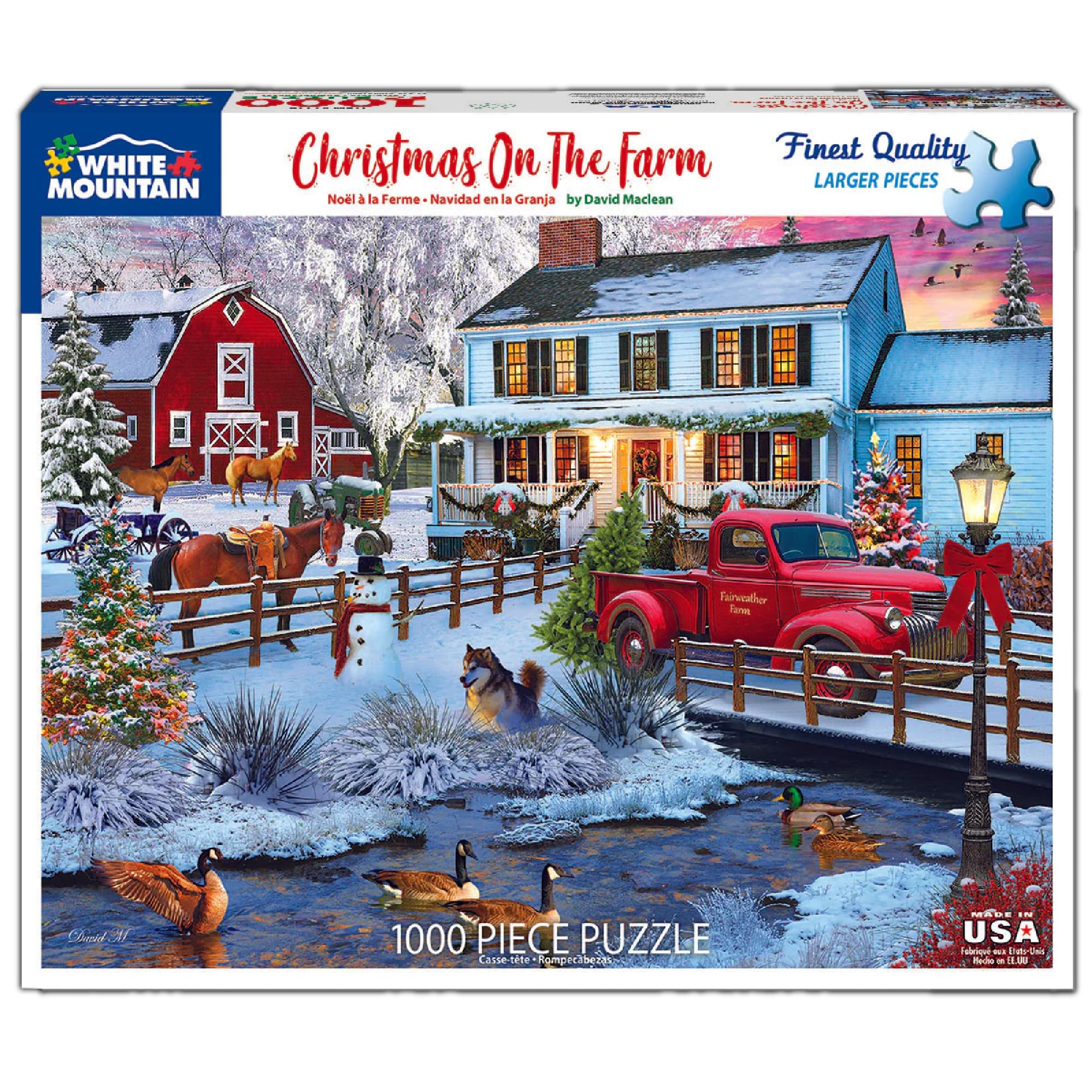 Foto 2 | Rompecabezas White Mountain Christmas On The Farm 1000 Piezas - Venta Internacional.