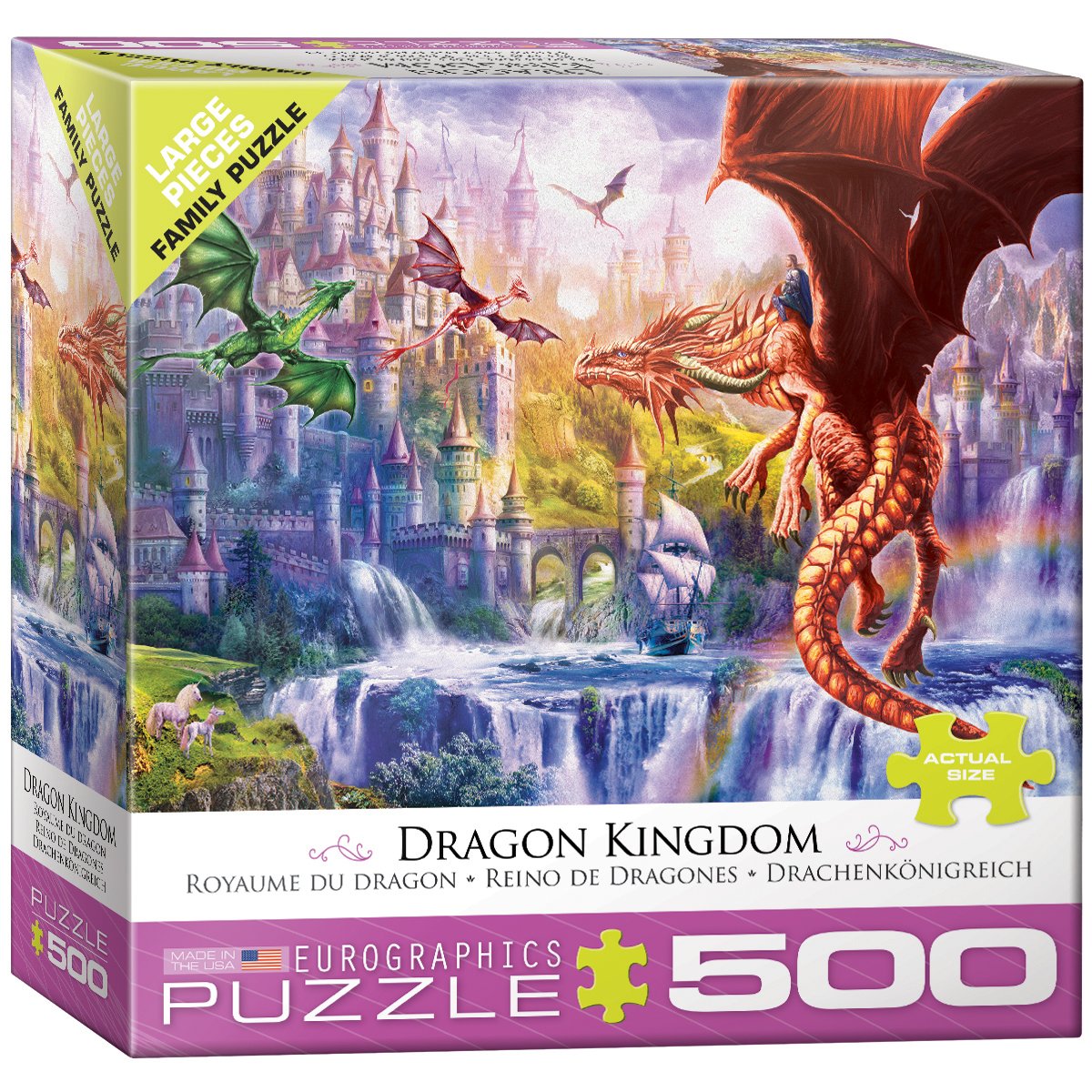 Foto 2 pulgar | Puzzle Eurographics Eurhr Dragon Kingdom 500 Piezas - Venta Internacional.