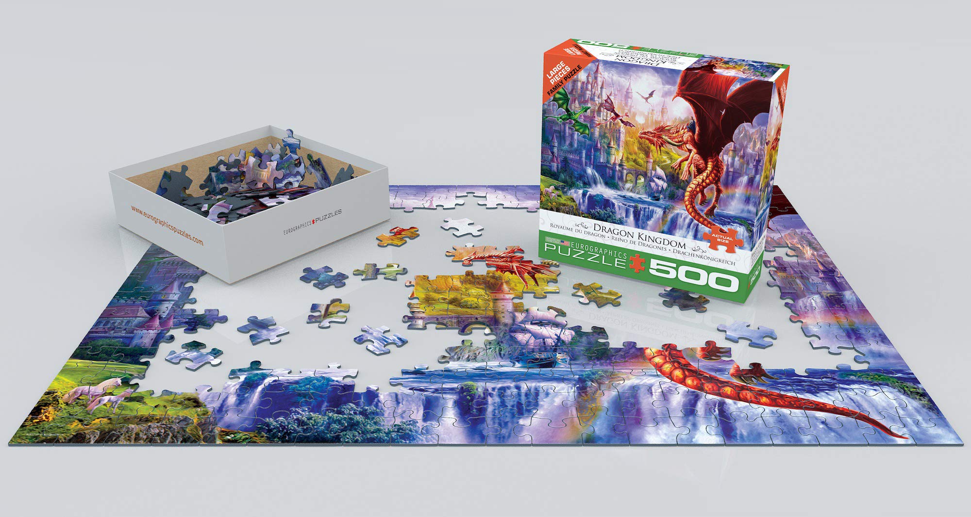 Foto 4 pulgar | Puzzle Eurographics Eurhr Dragon Kingdom 500 Piezas - Venta Internacional.