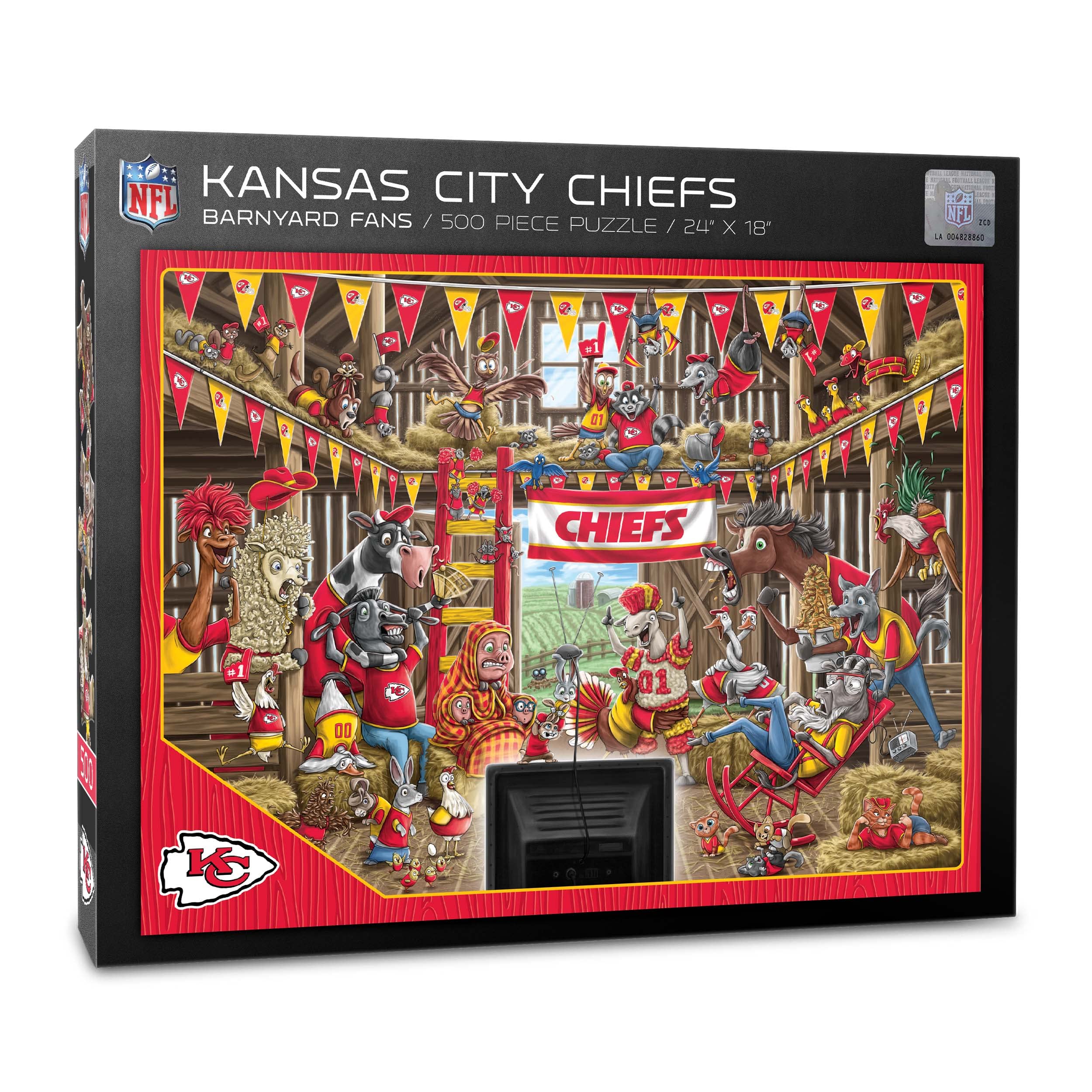 Puzzle Youthefan Nfl Kansas City Chiefs Barnyard Fans, 500 Unidades - Venta Internacional.
