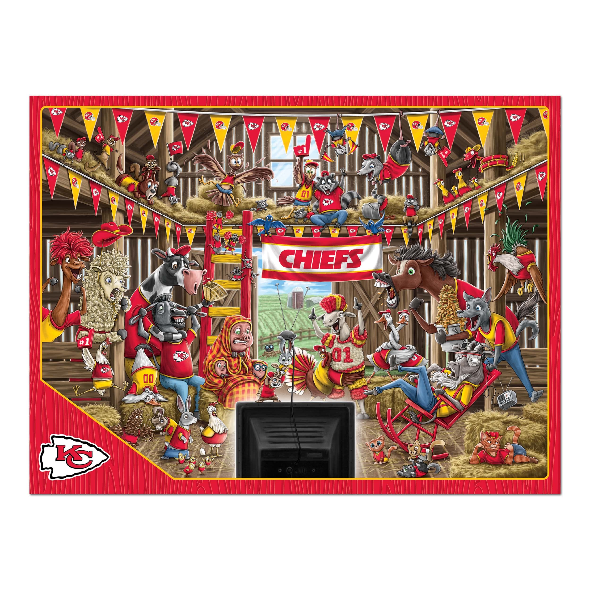 Foto 4 pulgar | Puzzle Youthefan Nfl Kansas City Chiefs Barnyard Fans, 500 Unidades - Venta Internacional.
