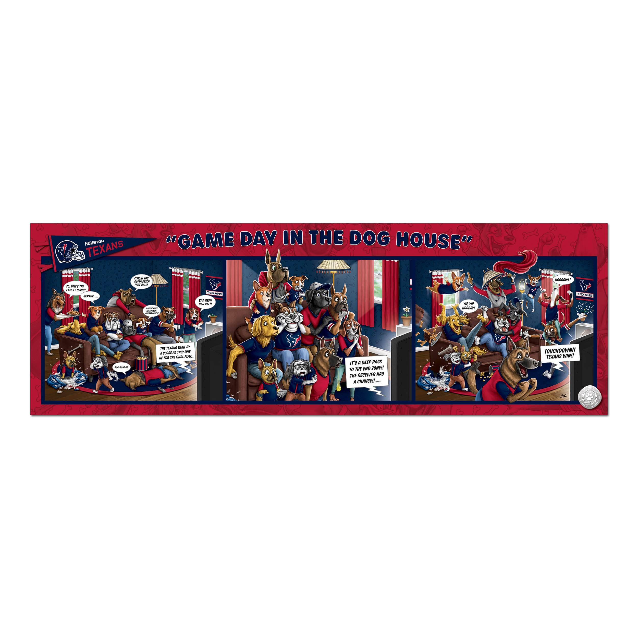 Foto 4 pulgar | Puzzle Youthefan Nfl Houston Texans Game Day En The Dog House - Venta Internacional.