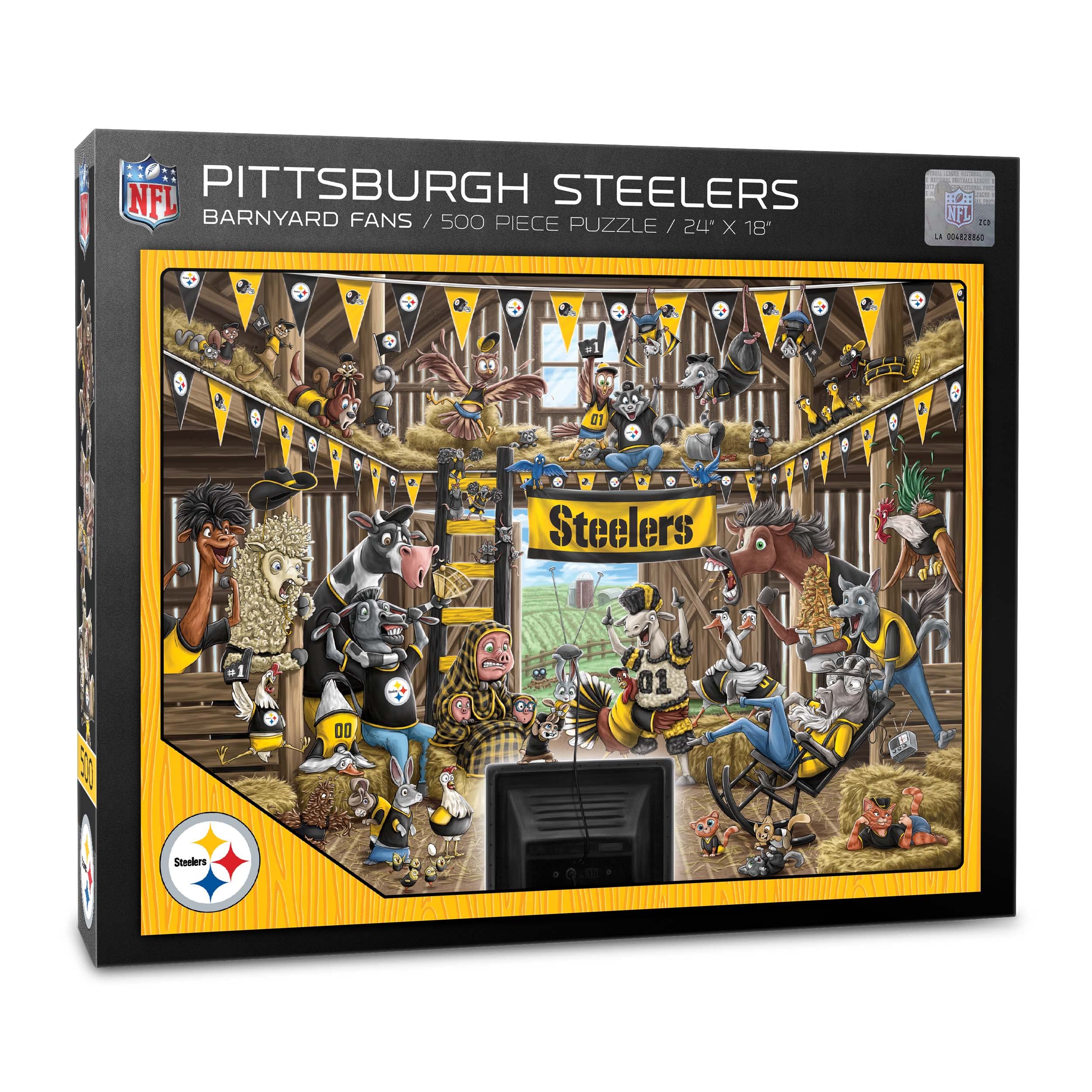 Foto 2 pulgar | Puzzle Youthefan Nfl Pittsburgh Steelers Barnyard Fans, 500 Unidades - Venta Internacional.