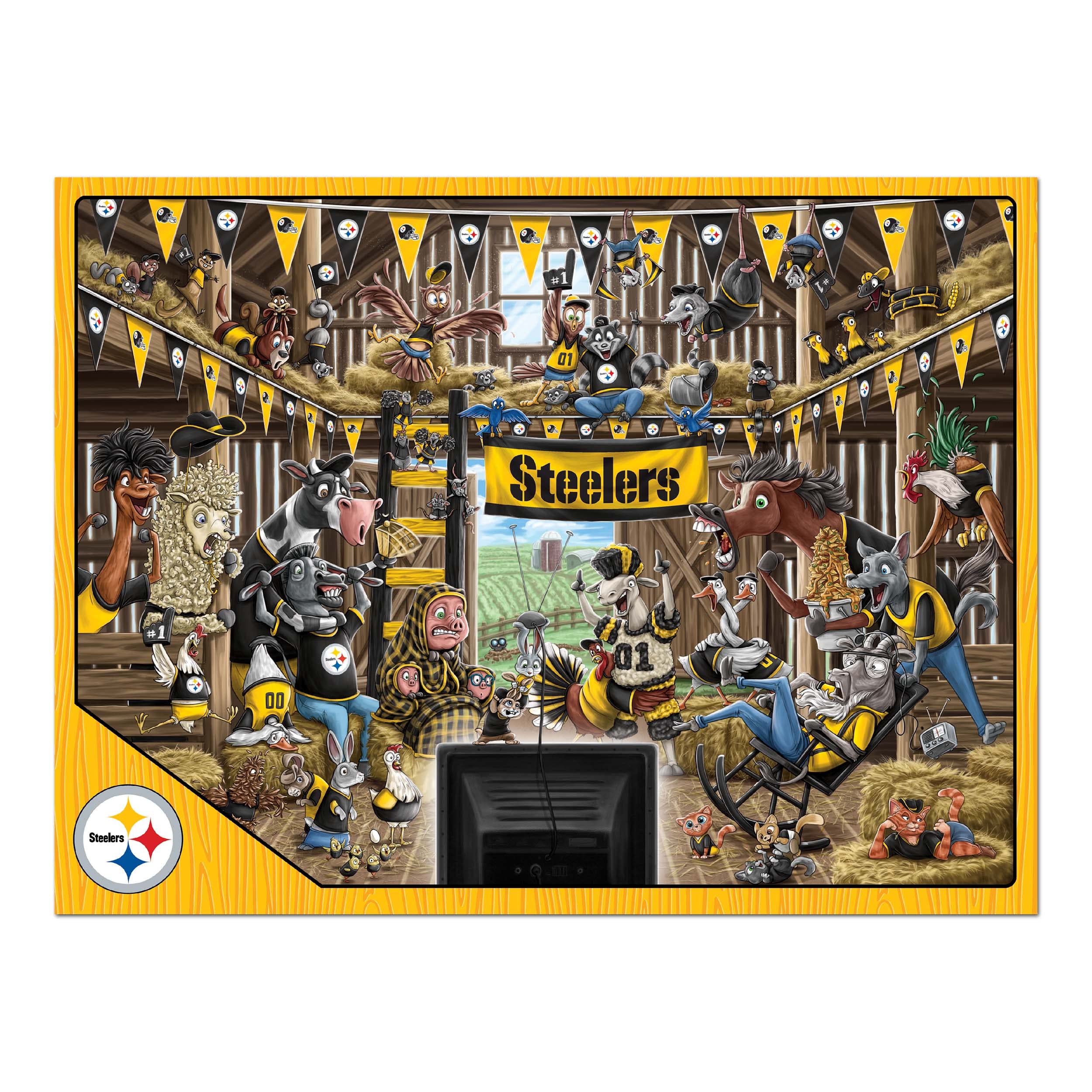 Foto 4 pulgar | Puzzle Youthefan Nfl Pittsburgh Steelers Barnyard Fans, 500 Unidades - Venta Internacional.