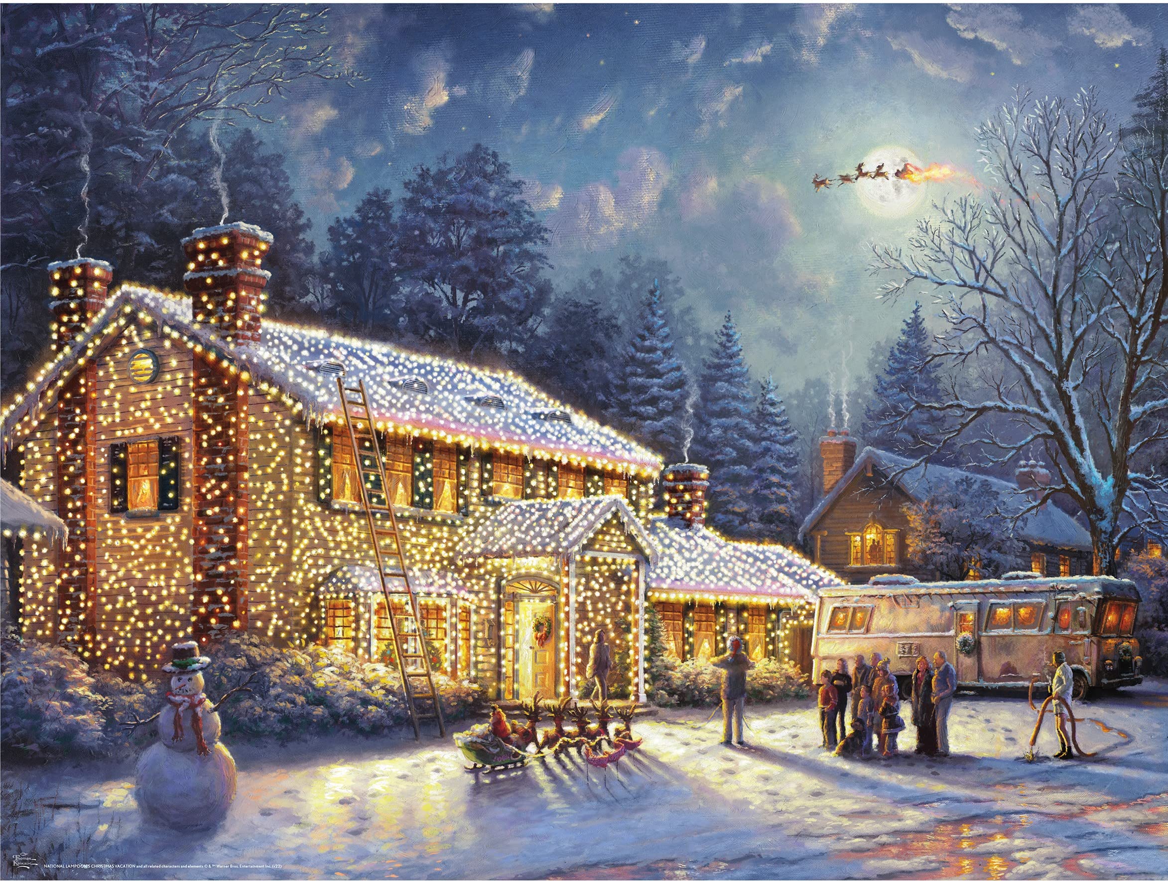 Rompecabezas De Ceaco Thomas Kinkade Holiday Movies, 300 Piezas - Venta Internacional.