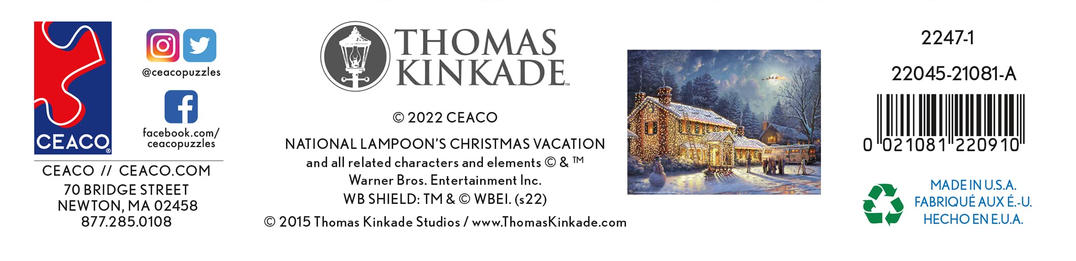 Foto 8 pulgar | Rompecabezas De Ceaco Thomas Kinkade Holiday Movies, 300 Piezas - Venta Internacional.