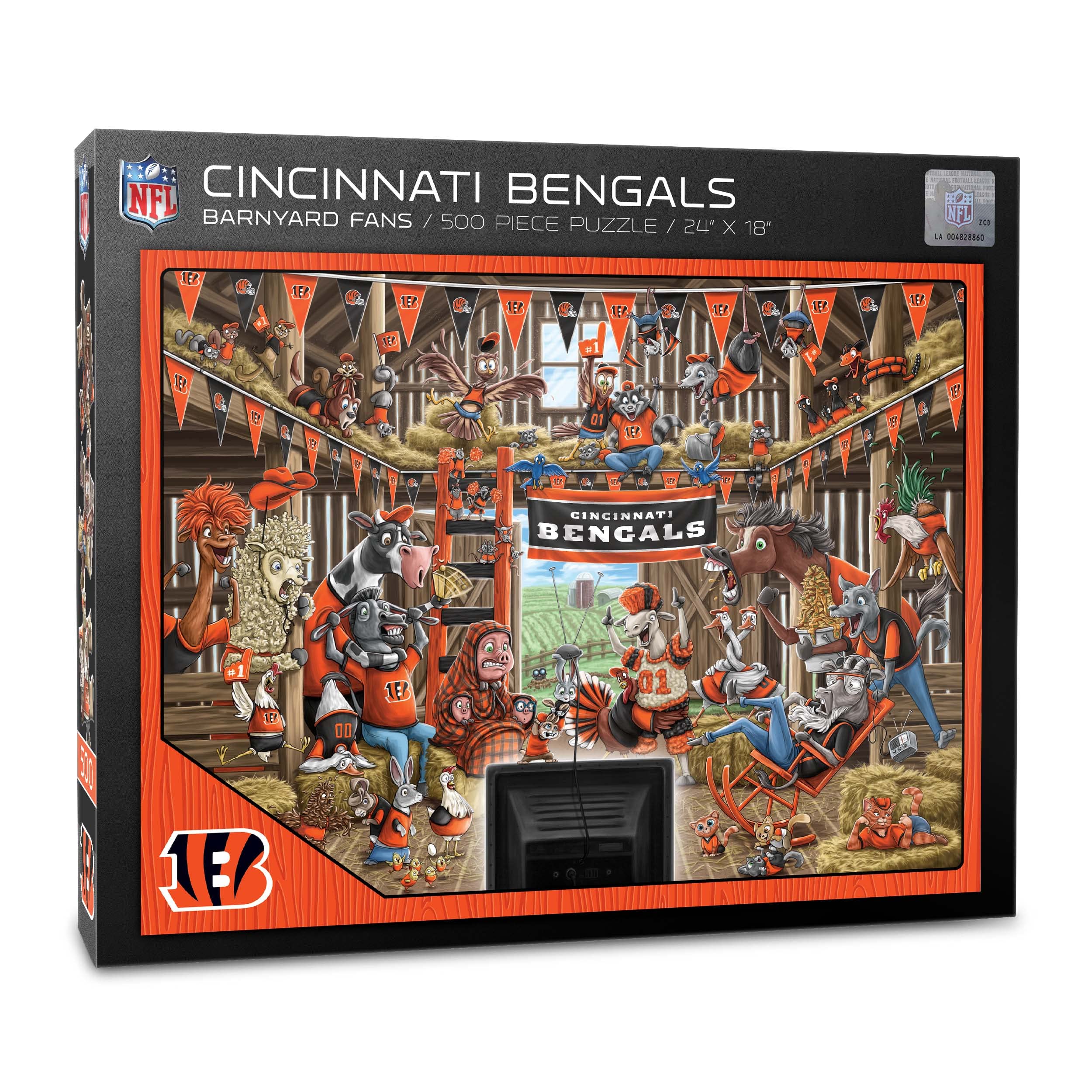 Foto 2 pulgar | Puzzle Youthefan Nfl Cincinnati Bengals Barnyard Fans, 500 Unidades - Venta Internacional.