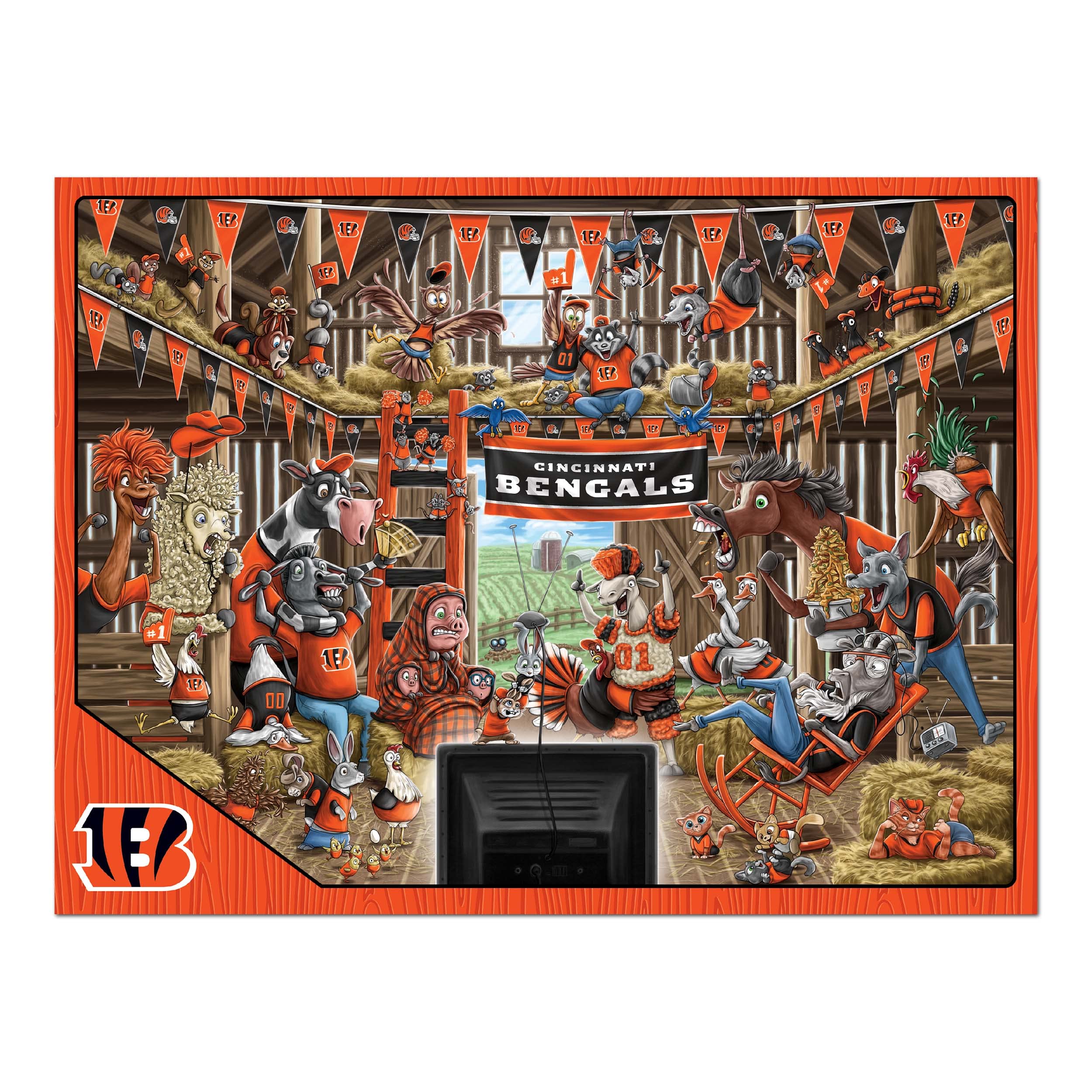 Foto 4 pulgar | Puzzle Youthefan Nfl Cincinnati Bengals Barnyard Fans, 500 Unidades - Venta Internacional.