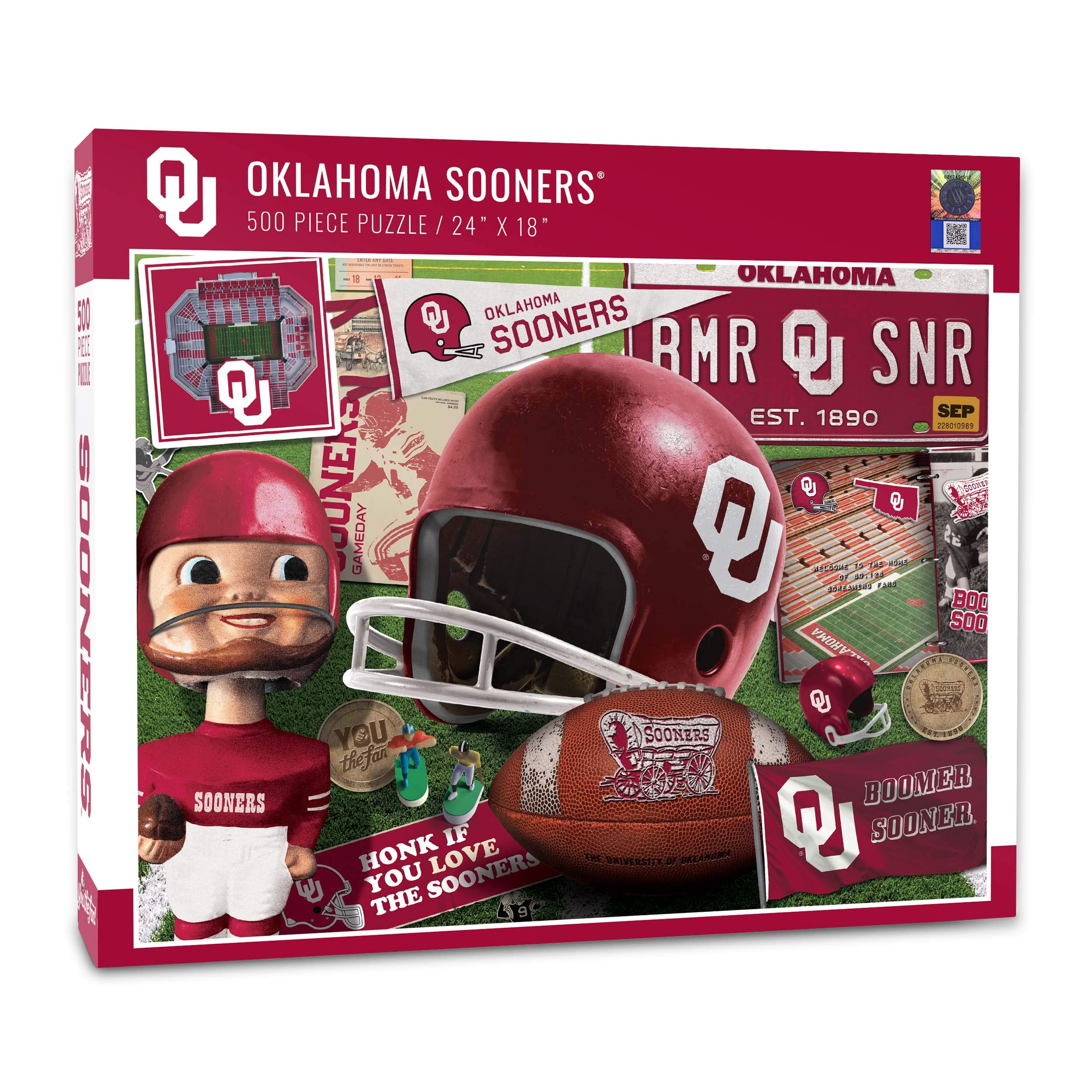 Foto 2 pulgar | Puzzle Youthefan Ncaa Oklahoma Sooners Retro De 500 Piezas - Venta Internacional.