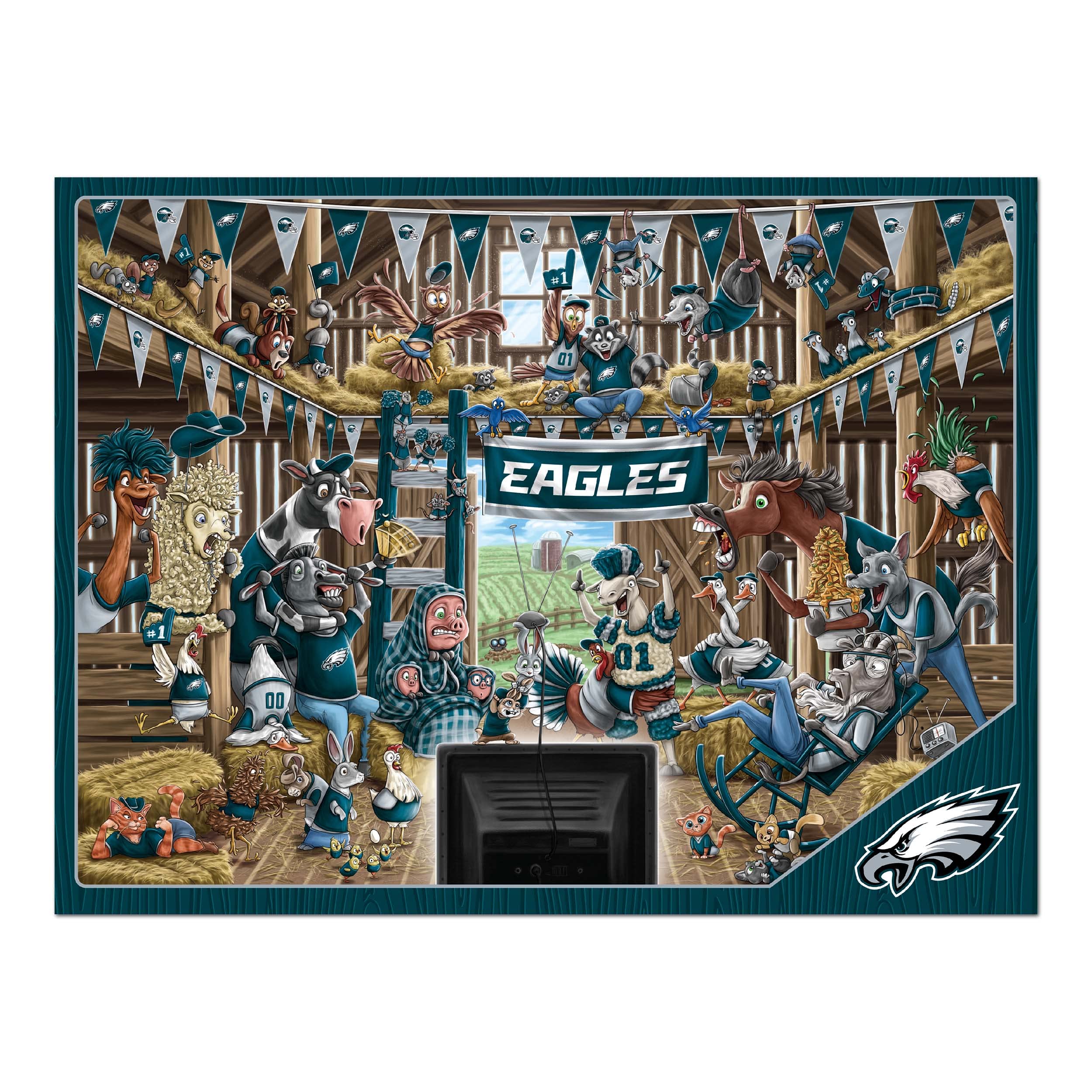 Foto 4 pulgar | Puzzle Youthefan Nfl Philadelphia Eagles Barnyard Fans, 500 Unidades - Venta Internacional.