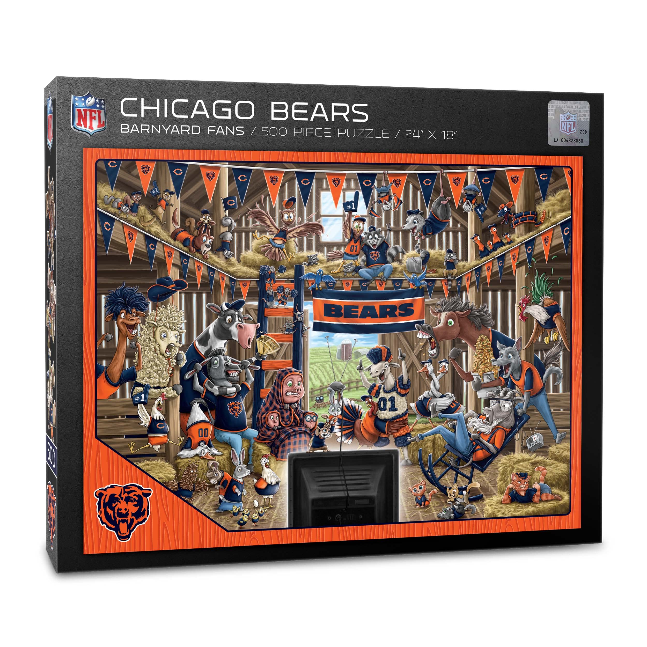 Foto 2 pulgar | Puzzle Youthefan Nfl Chicago Bears Barnyard Fans, 500 Unidades - Venta Internacional.