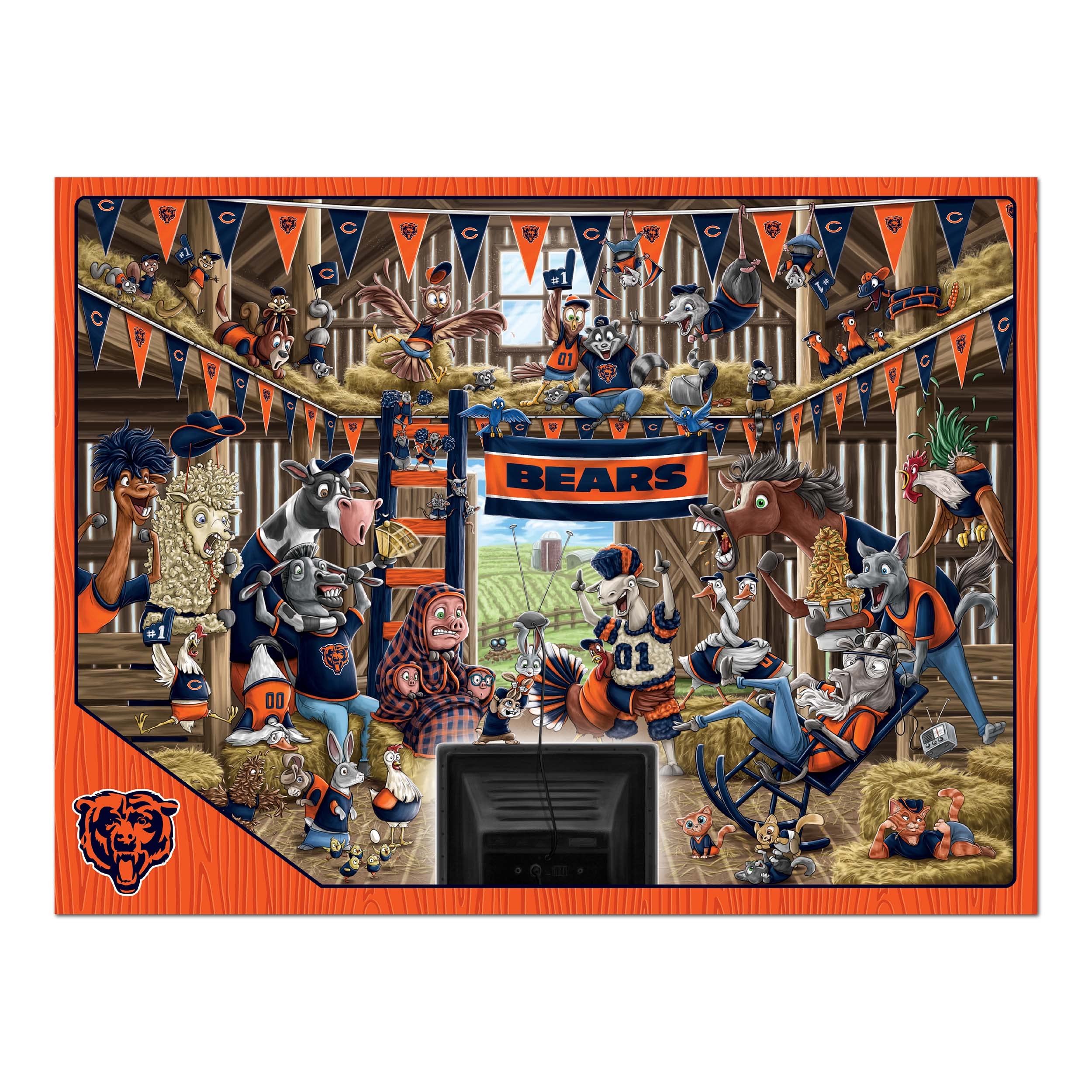 Foto 4 pulgar | Puzzle Youthefan Nfl Chicago Bears Barnyard Fans, 500 Unidades - Venta Internacional.