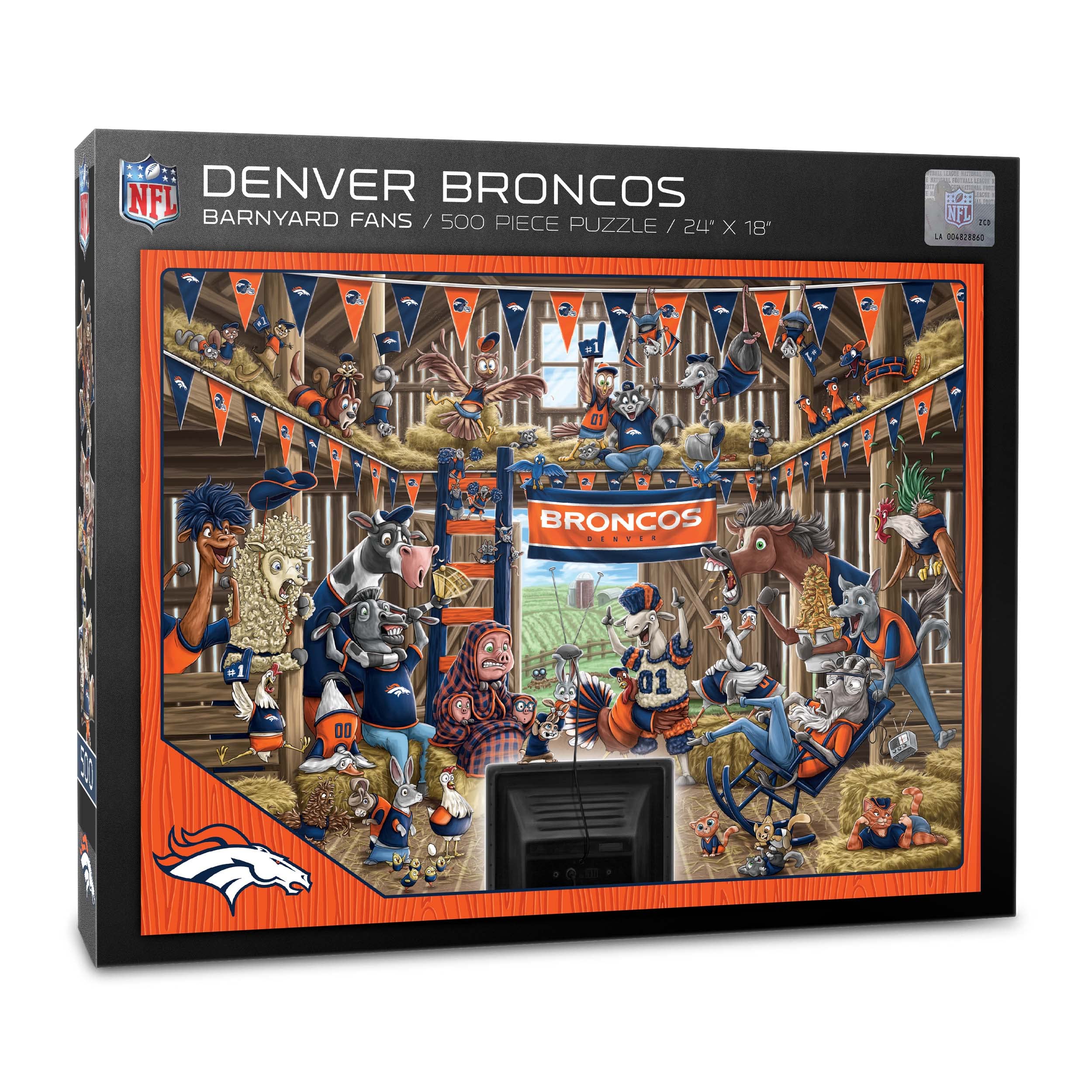 Foto 2 pulgar | Puzzle Youthefan Nfl Denver Broncos Barnyard Fans, 500 Unidades - Venta Internacional.