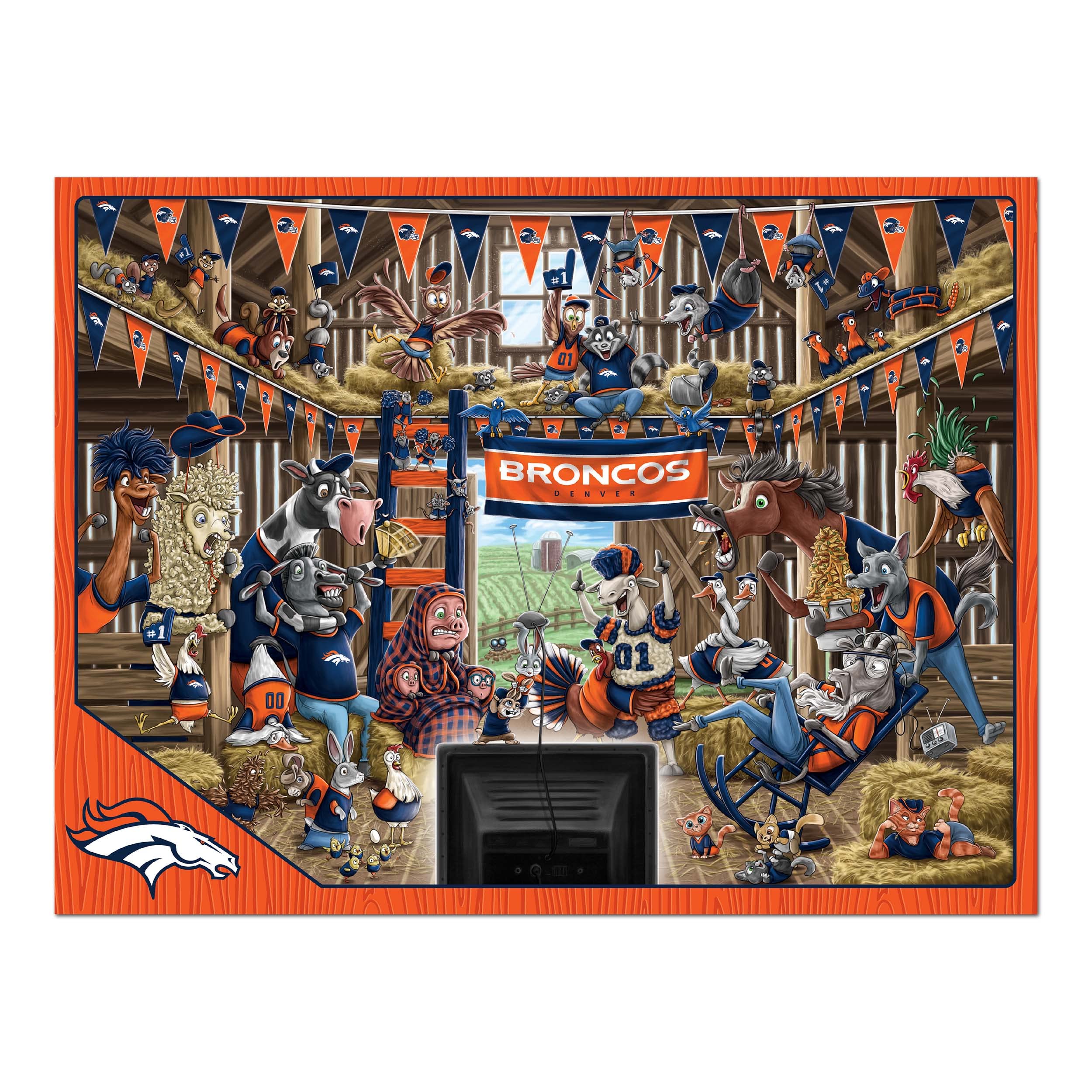 Foto 4 pulgar | Puzzle Youthefan Nfl Denver Broncos Barnyard Fans, 500 Unidades - Venta Internacional.