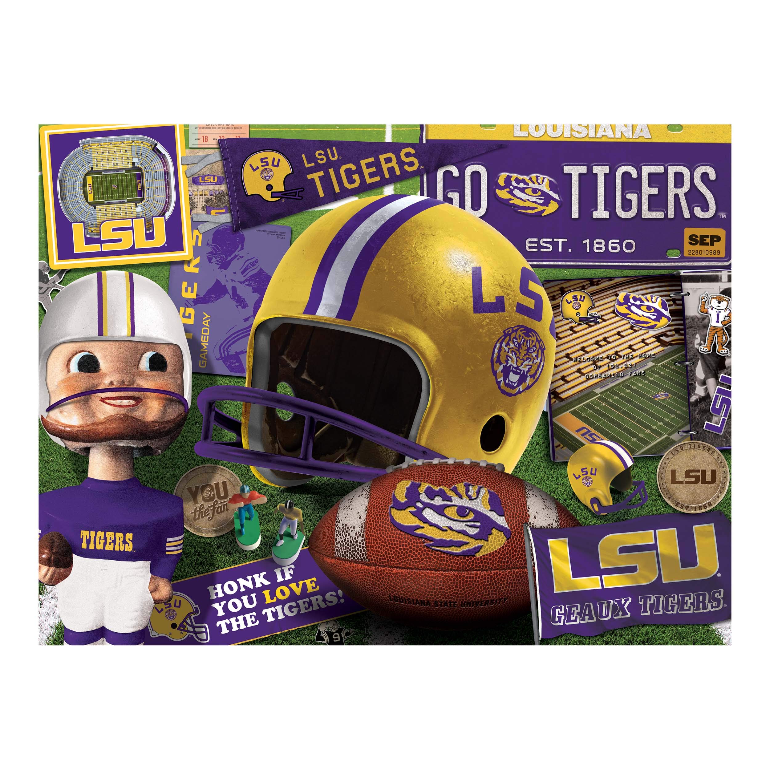 Foto 4 pulgar | Puzzle Youthefan Ncaa Lsu Tigers Retro Series 500 Piezas - Venta Internacional.